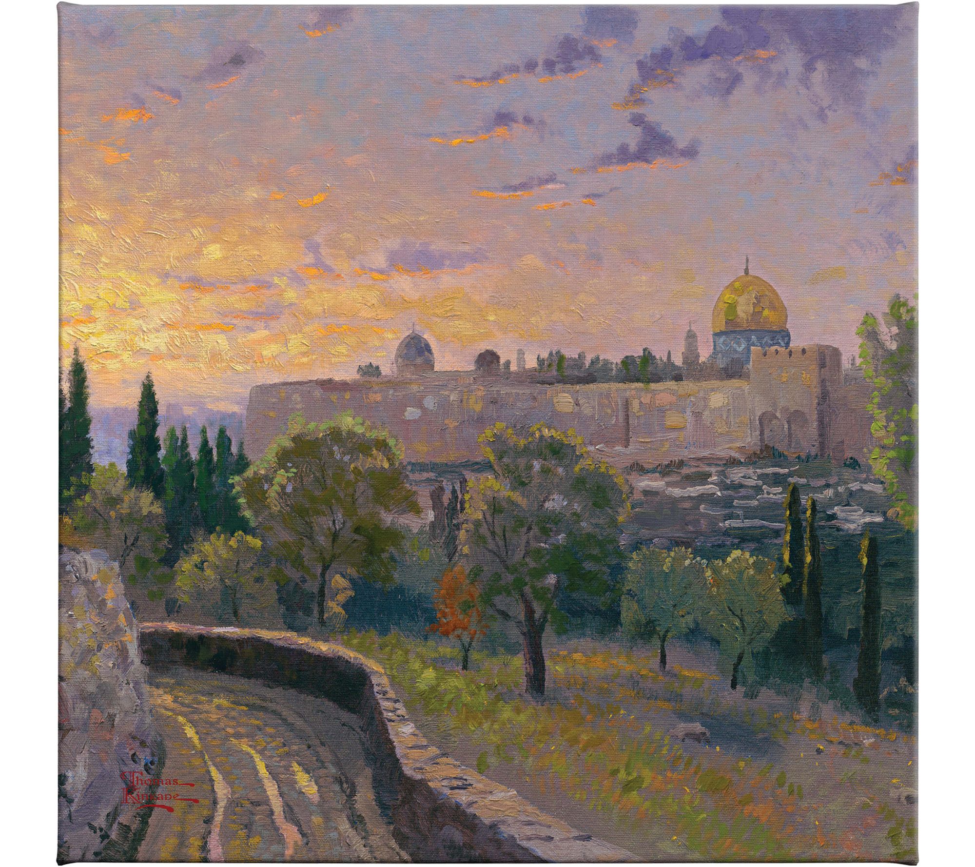 Thomas Kinkade Jerusalem Sunset - 14" x 14" Gallery Wrap
