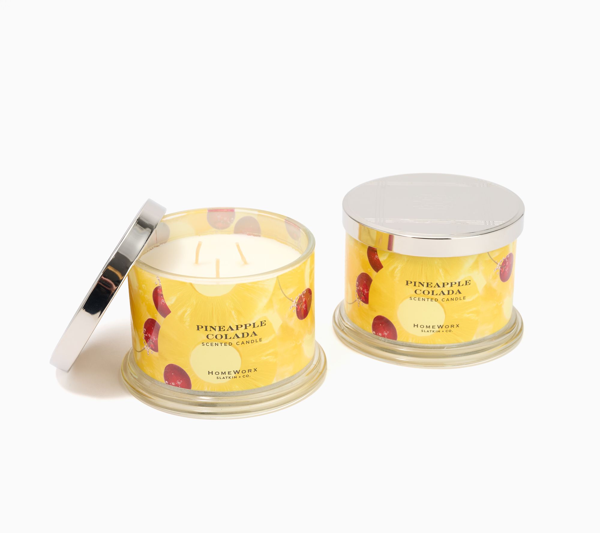 HomeWorx by Slatkin + Co. S/2 14oz Pineapple Colada Candles