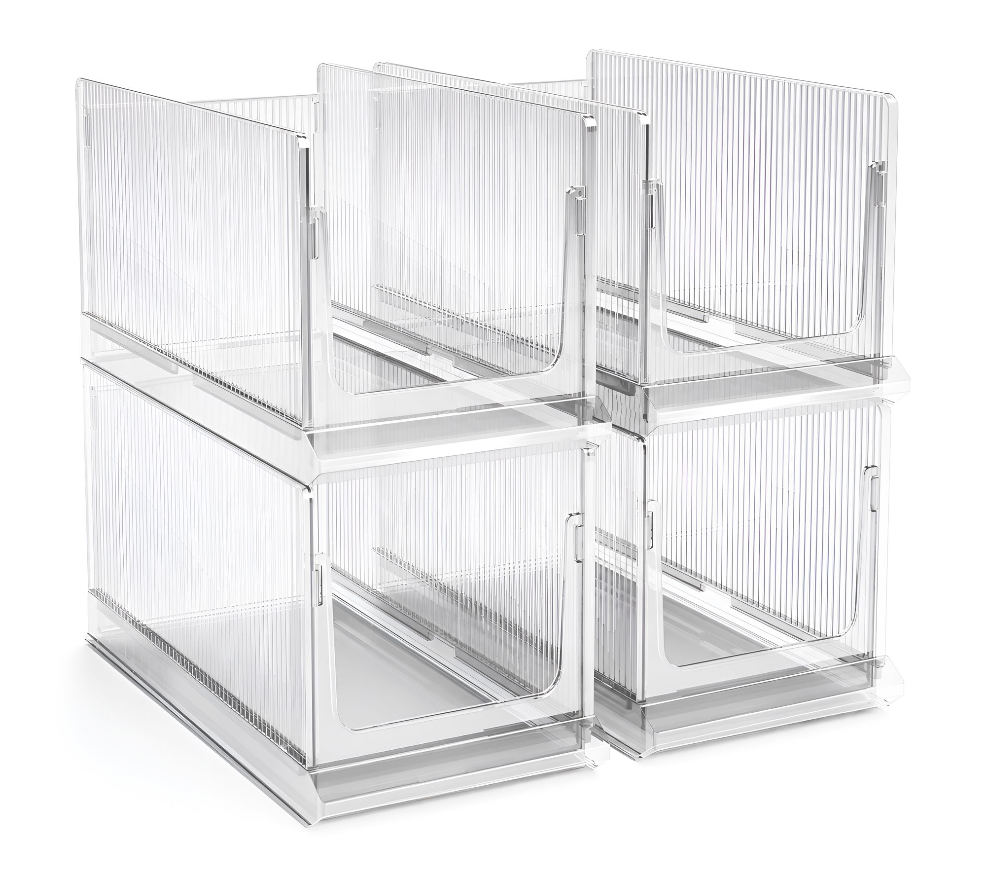 Sorbus 4 Stackable Storage Bins Foldable Closet Organizers
