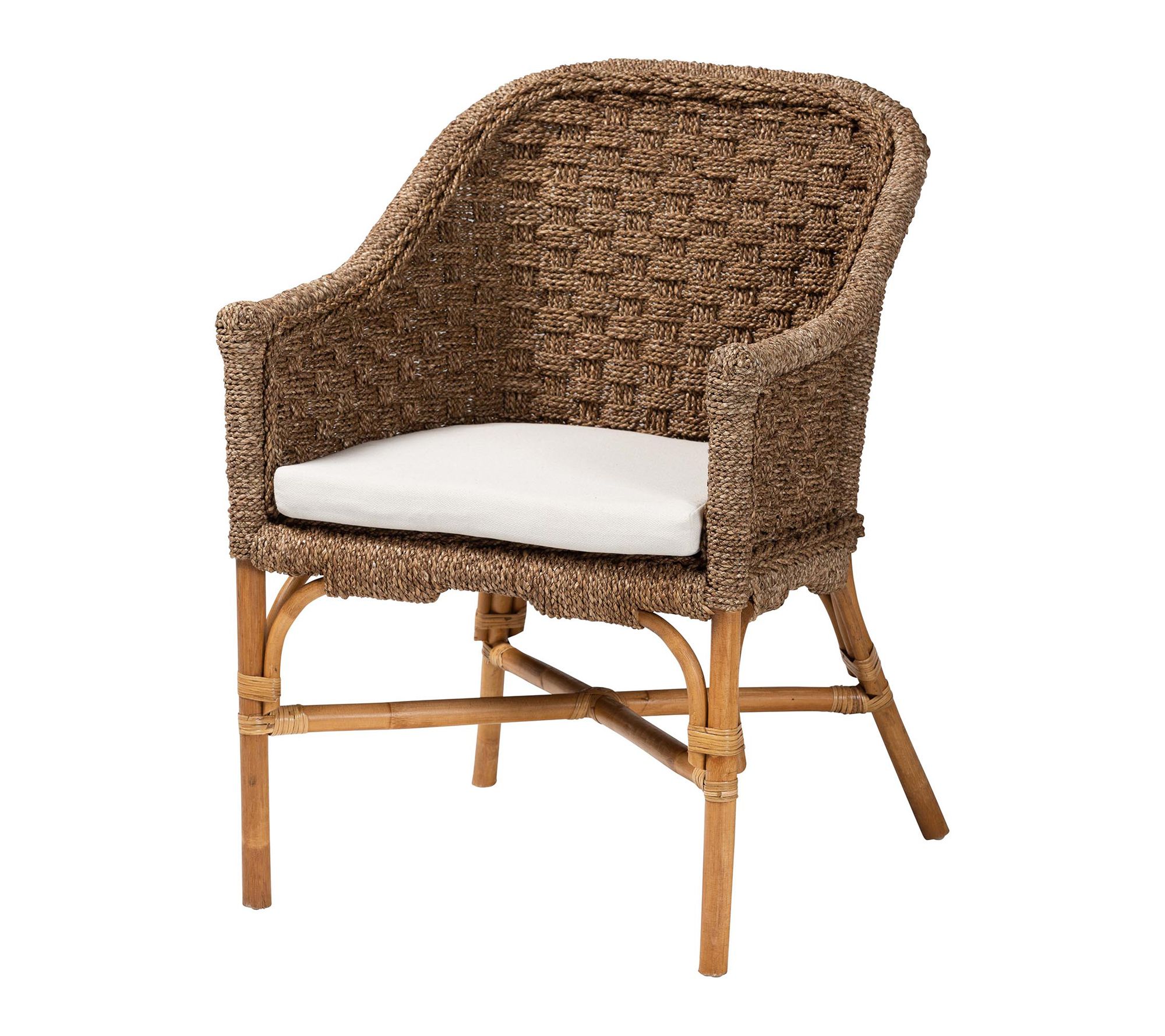 bali & pari Luis Natural Seagrass and Rattan Arm Chair