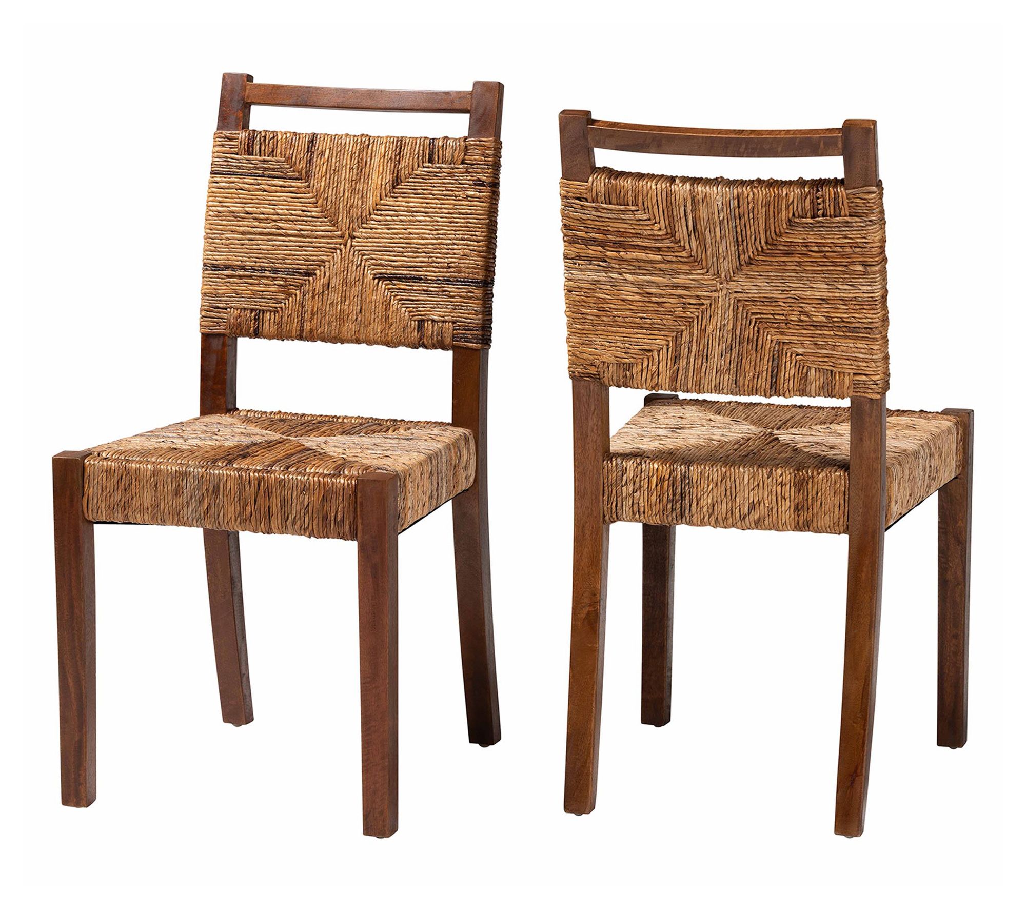 bali & pari Cordoba Seagrass and Wood Dining Chair Set of 2