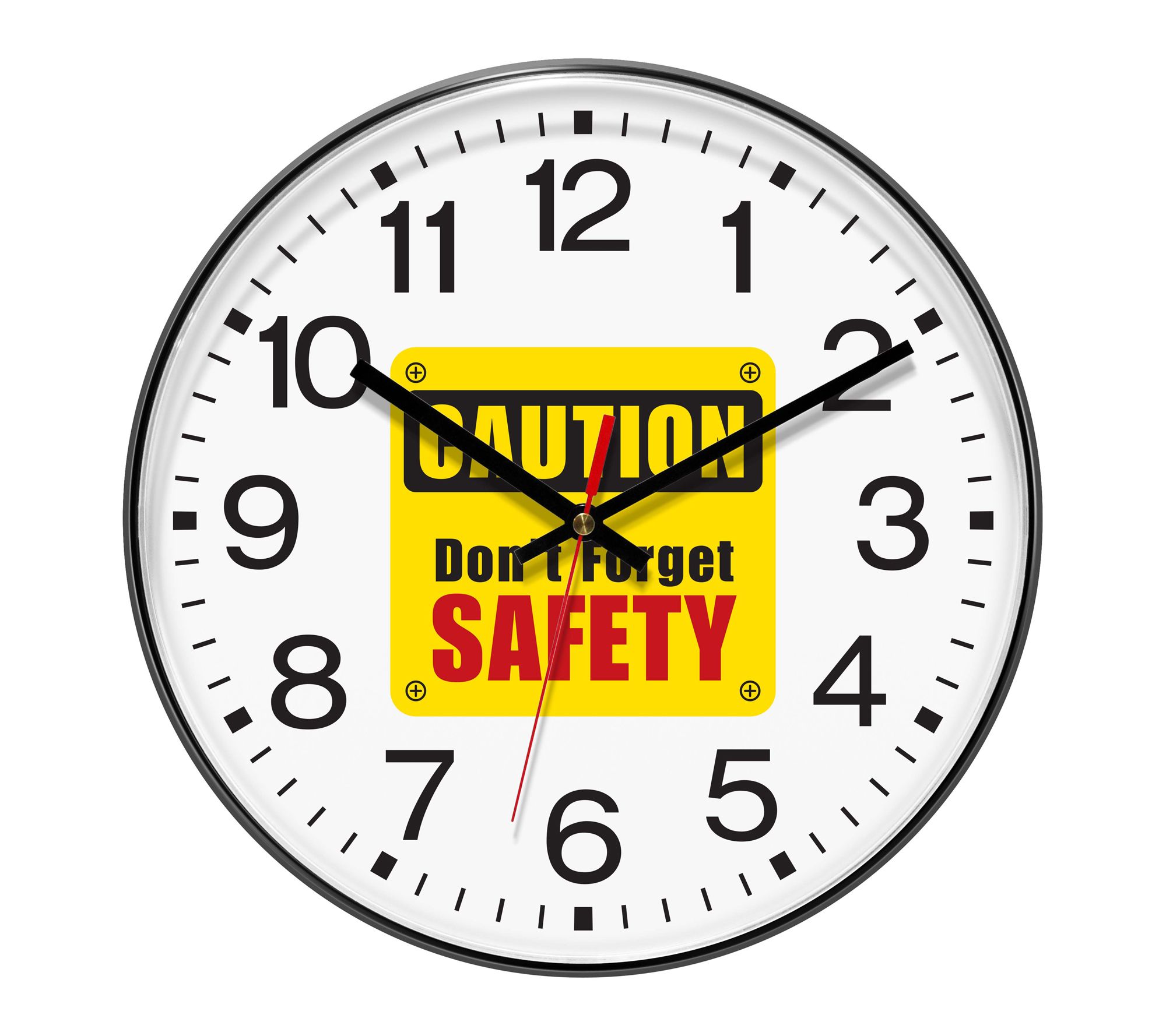 Infinity Instrument Prosaic Don't Forget Safety Clock,Blck,12"