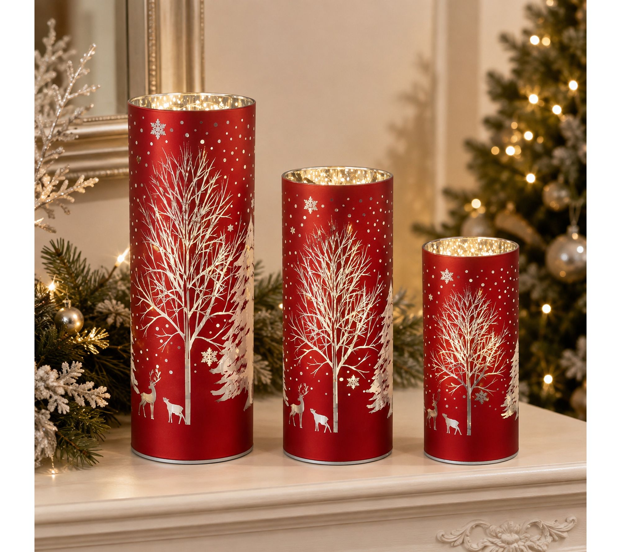RC Home Decor -Set of 3 LED Candle Cylinders w/Timers
