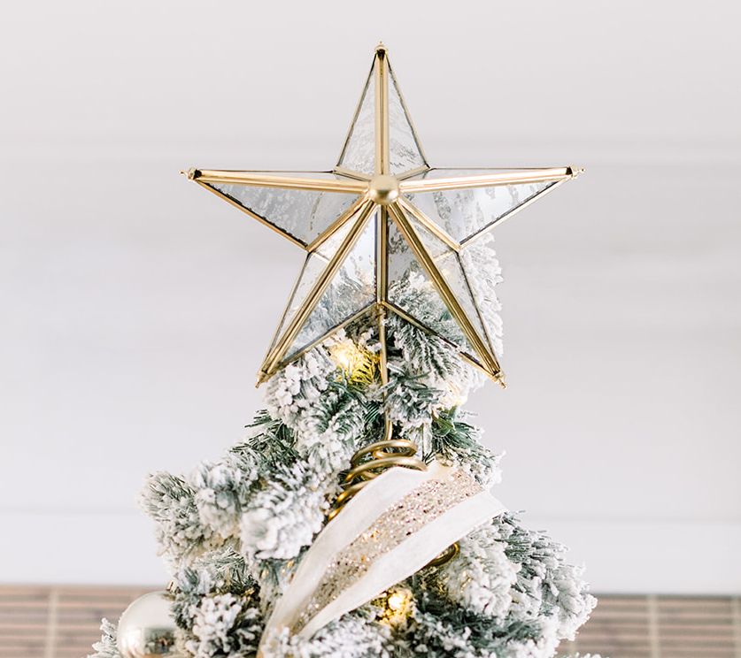 Golden 20cm Uonlytech Wrought Iron Christmas Tree Topper Glittering Star and Moon Treetop Home Decor Party Supplies
