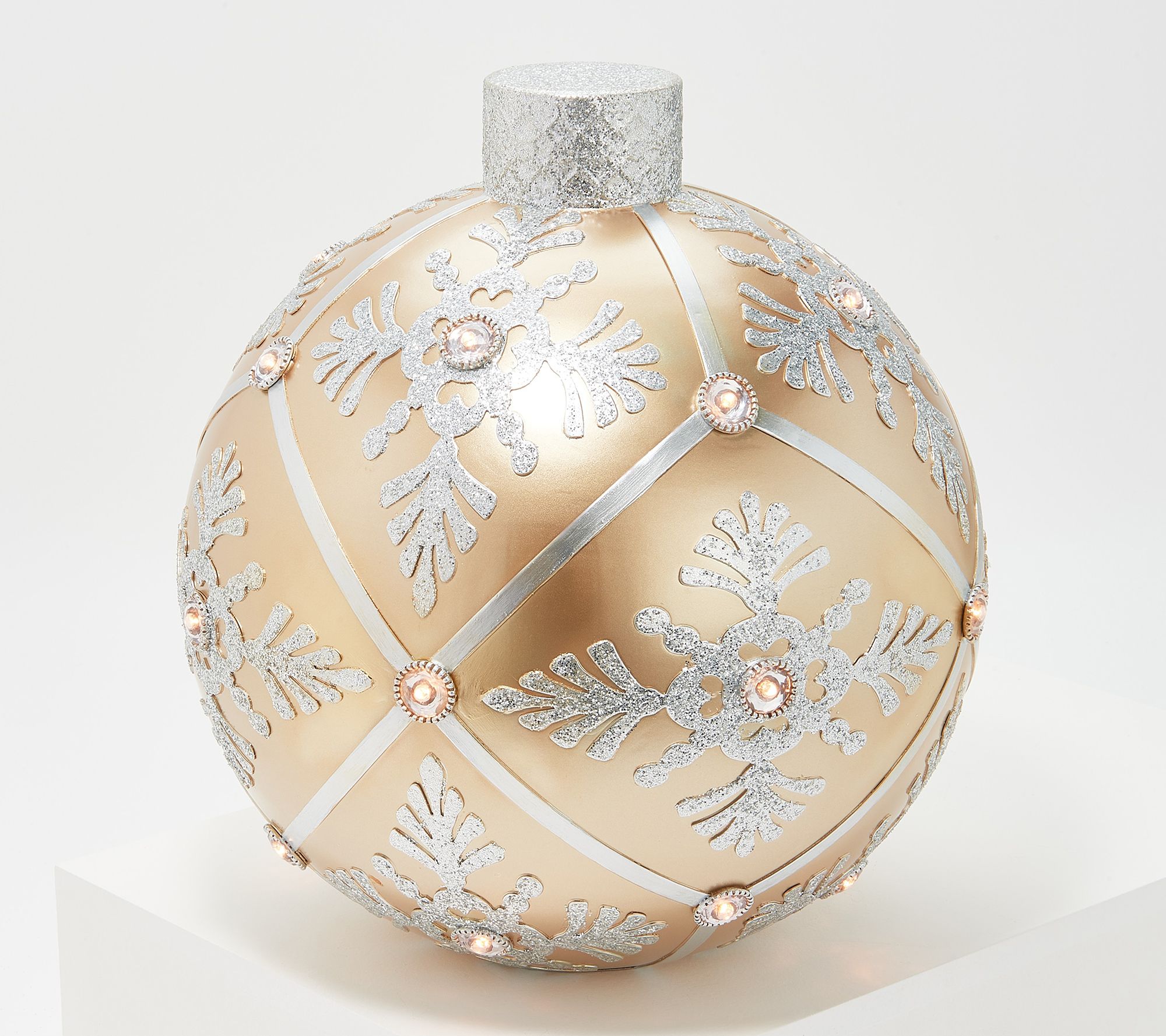 Kringle Express Metal Ornament Luminary with Scroll Patterns