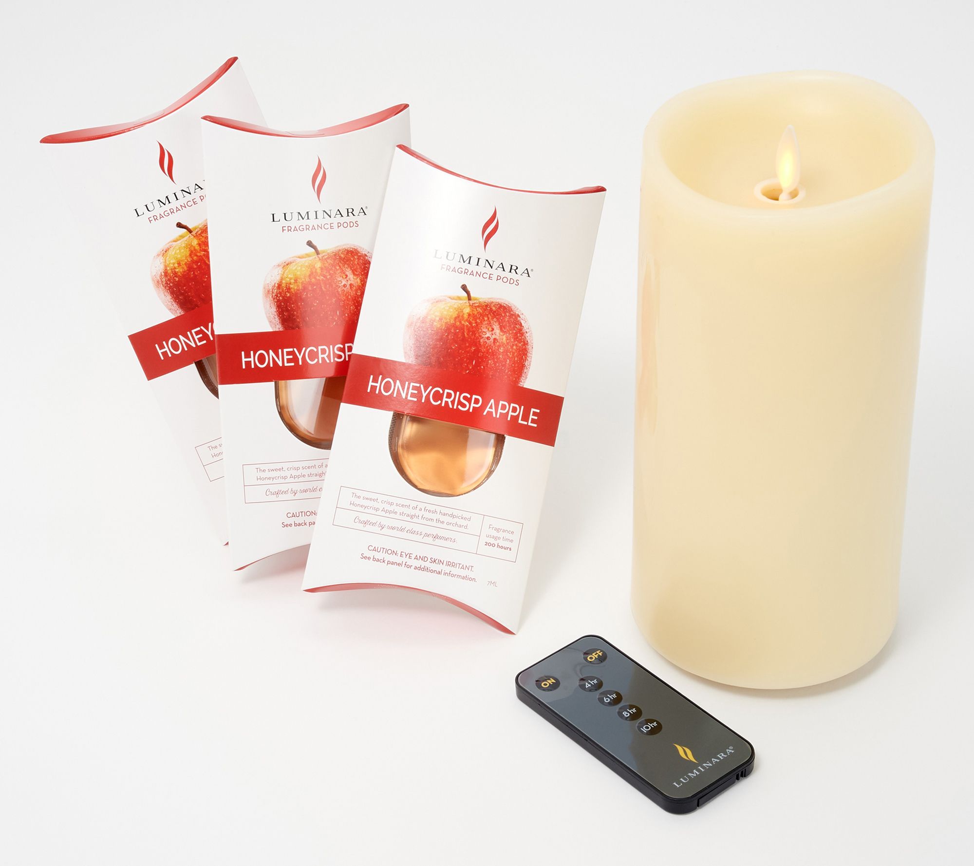 Luminara 7" Flameless Fragrance Pillar with 3 Fragrance Pods - H224635