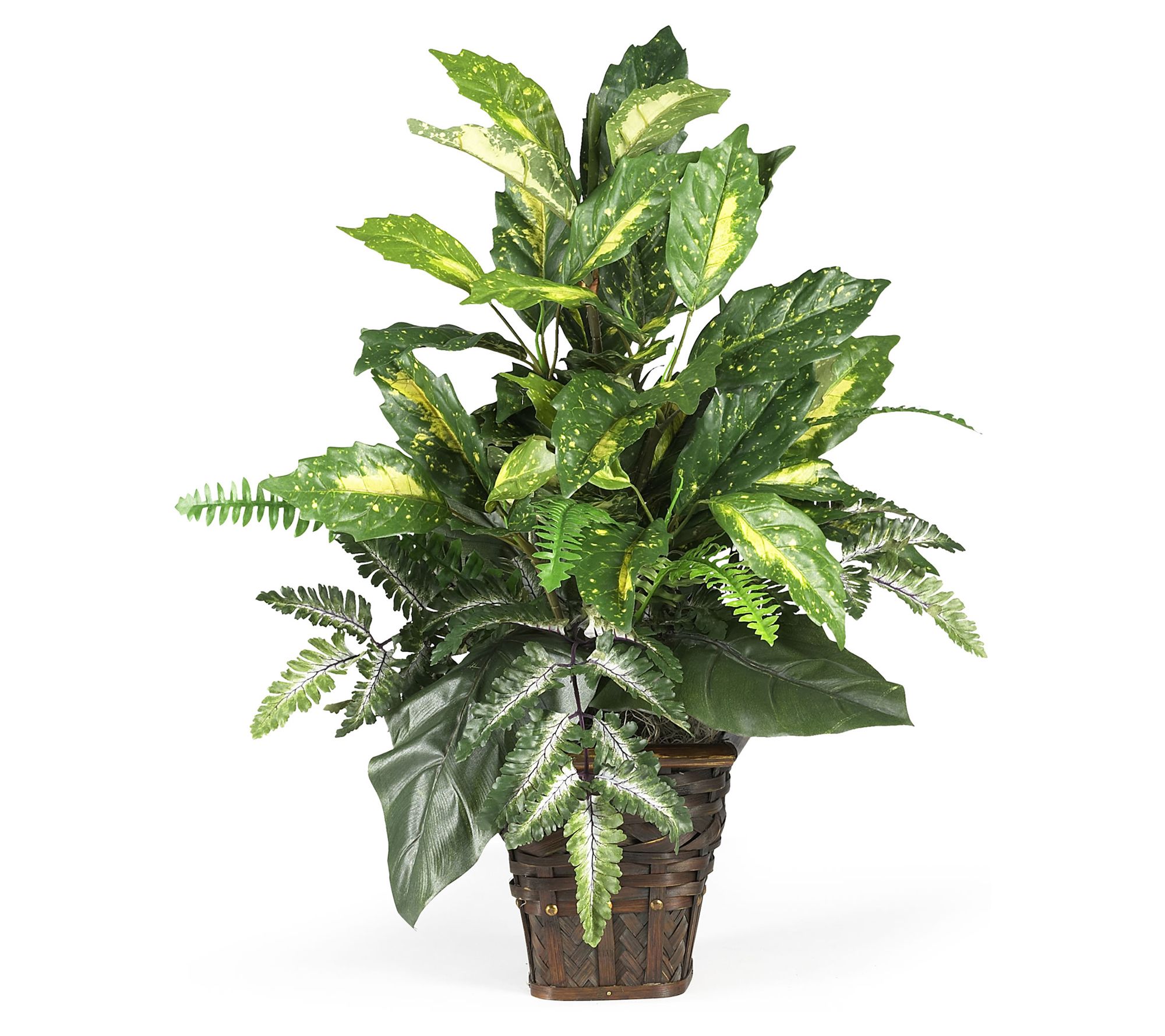 Mixed Greens w/Wicker Silk Plant