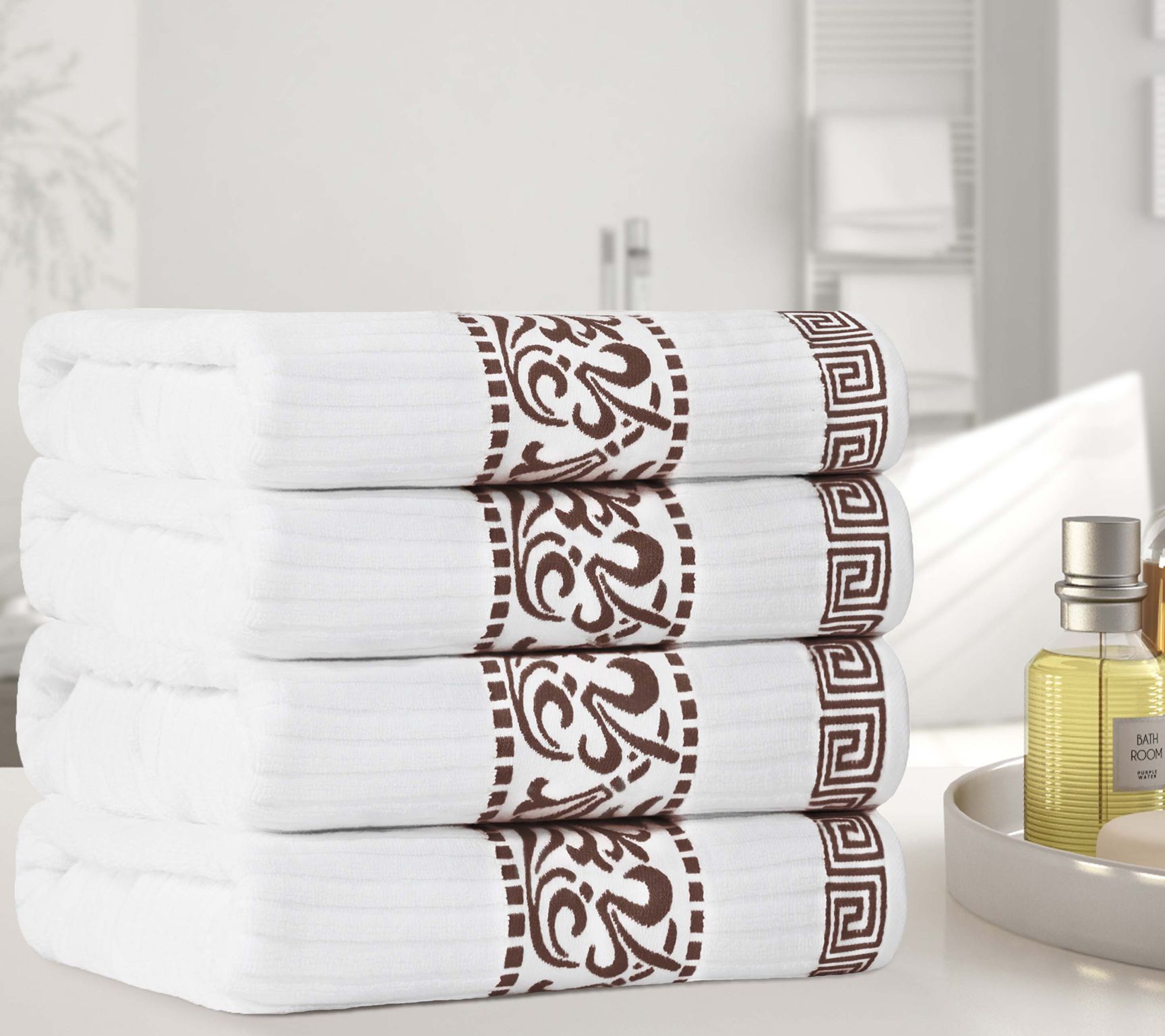 Superior Athens Ultra-Soft CTN Decorative 4-Piece Bath Towel