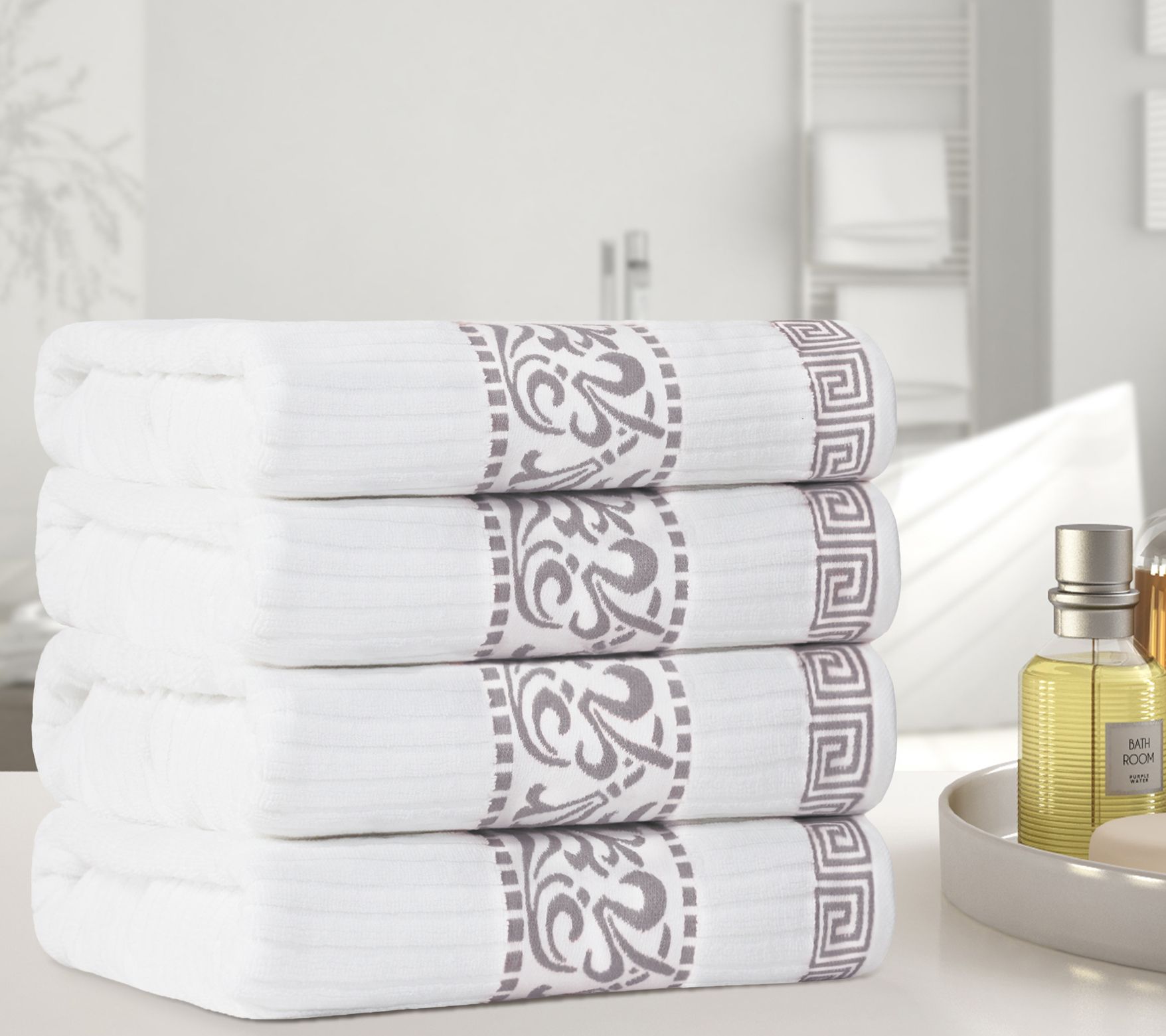 Superior Athens Ultra-Soft CTN Decorative 4-Piece Bath Towel