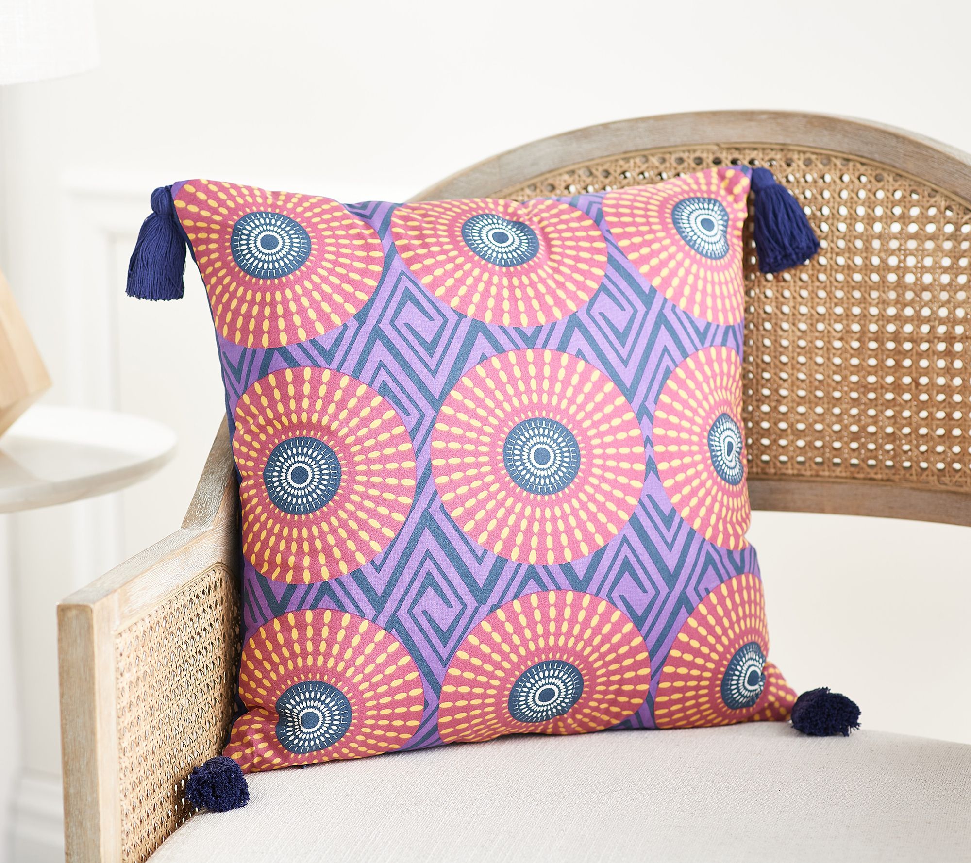 Home Reflections Cotton Poplin Dec Pillow w/ Tassels