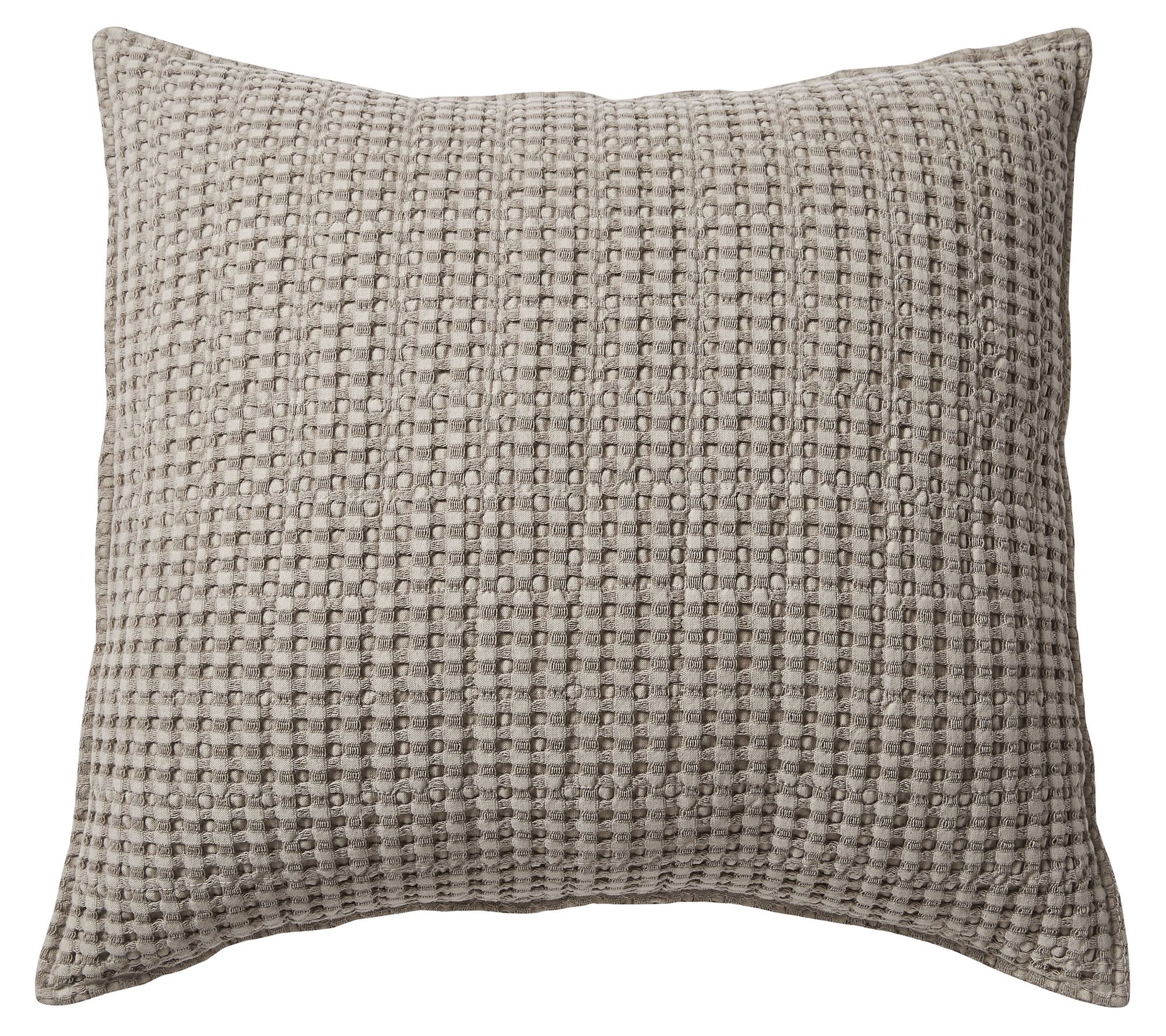 Mills Waffle Taupe Square Pillow by Levtex Home