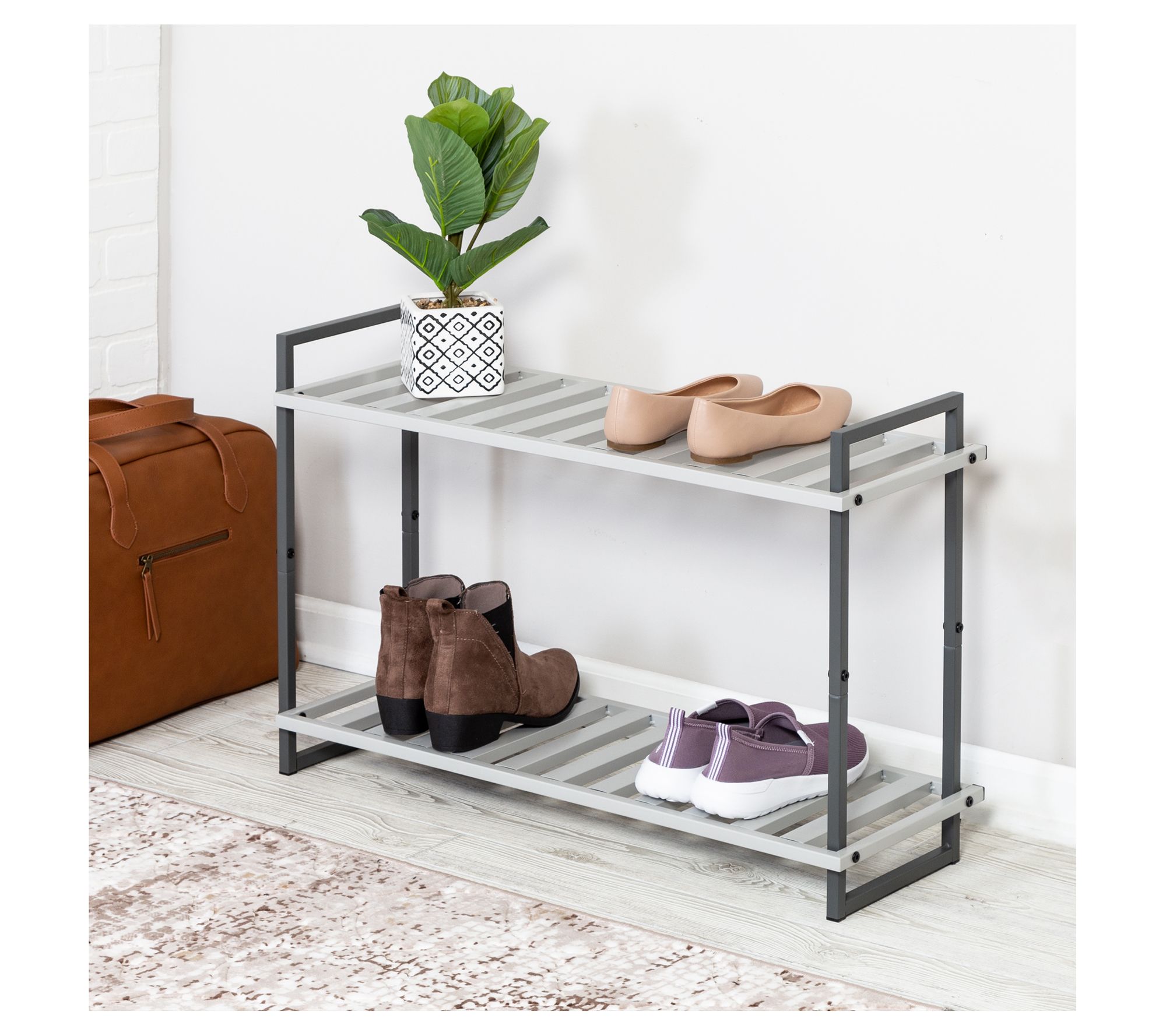 Honey-Can-Do Entryway Organizer with Hooks And Shoe Storage