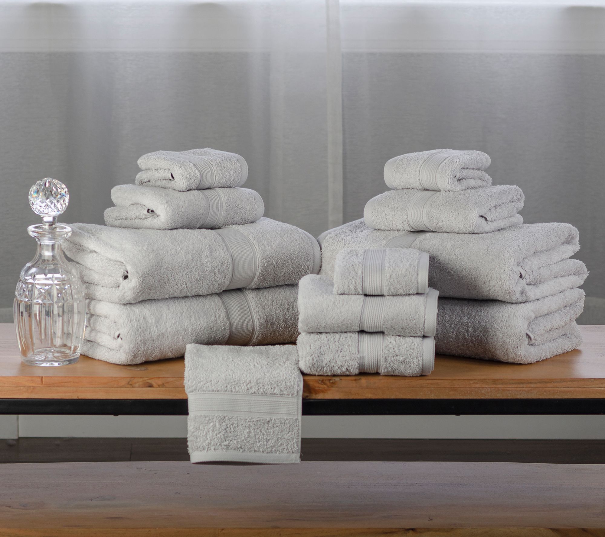 Superior 12 Piece Organic Cotton Ultra Plush Towel Set