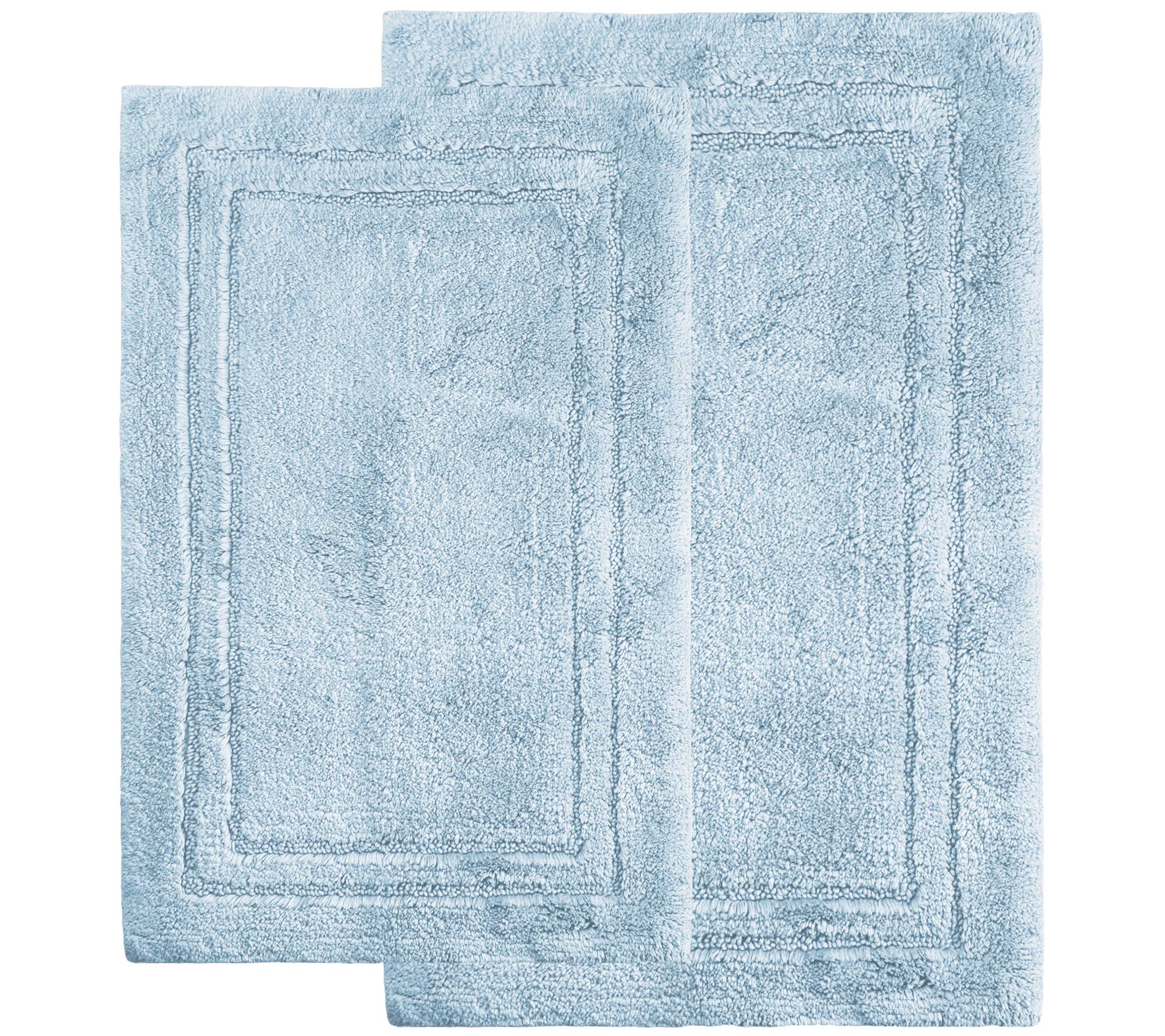Superior Cotton 2-Piece Plush Non-Slip Solid Bath Rug Set