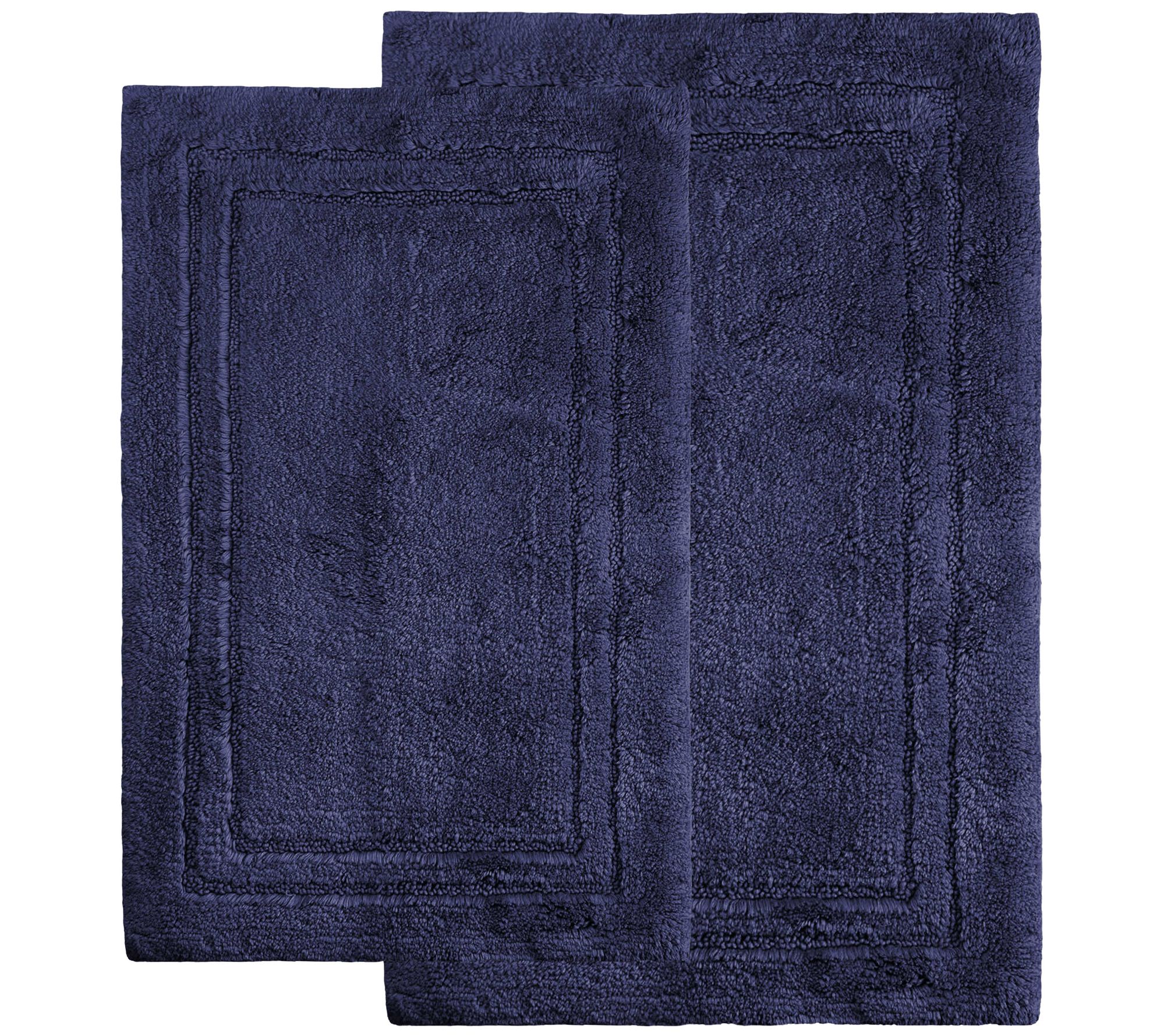 Superior Cotton 2-Piece Plush Non-Slip Solid Bath Rug Set