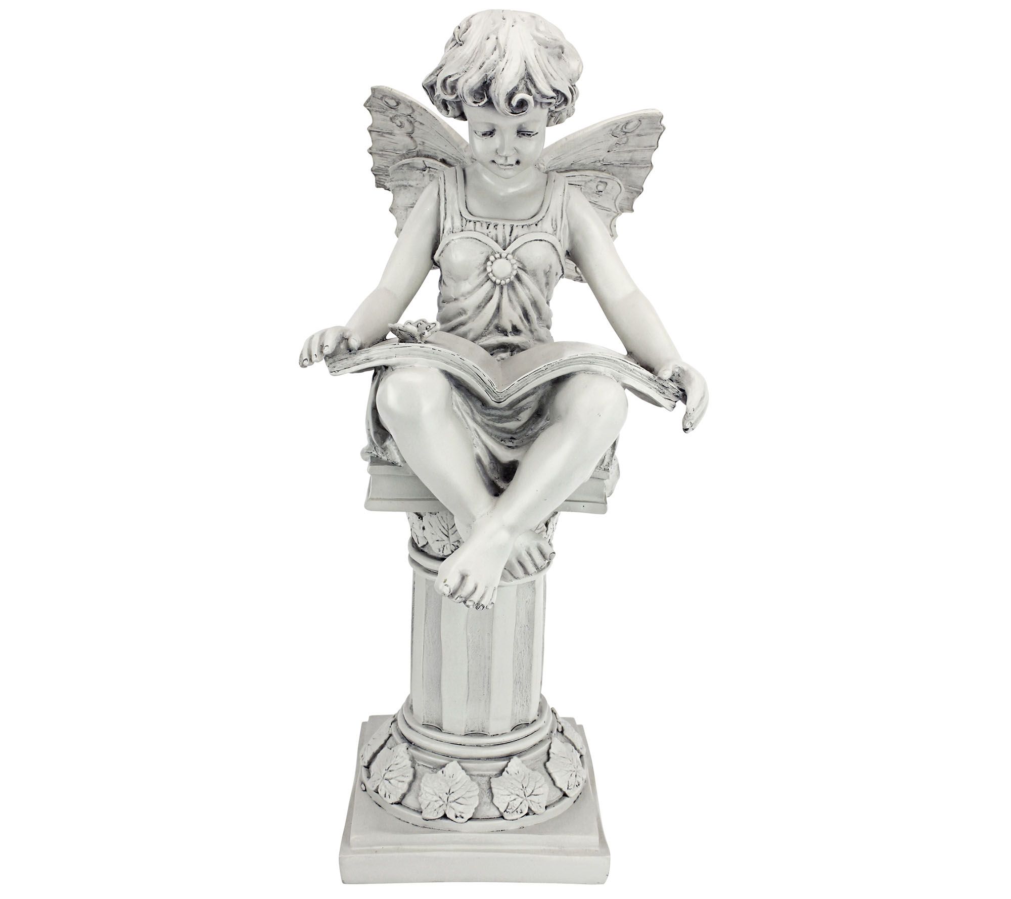 the british reading fairy garden statue