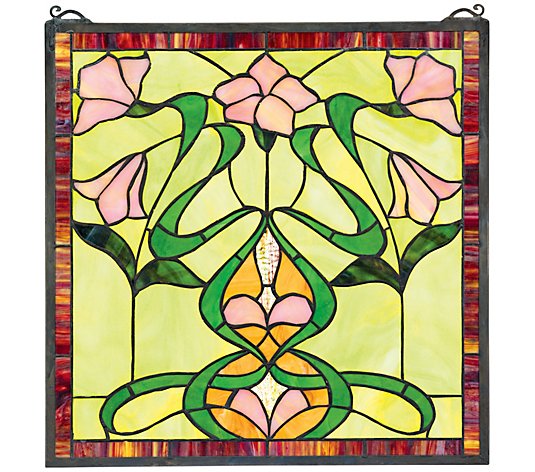 Design Toscano Nouveau Beautiful Lily Stained Glass Window