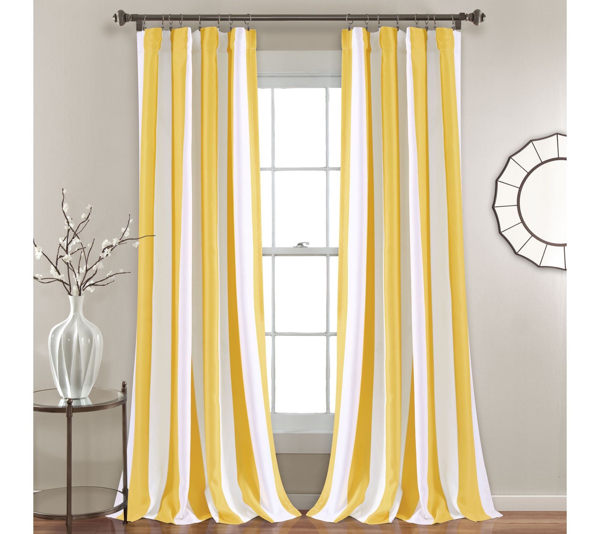 Wilbur Stripe Room Darkening 52"x95" Window Panels by Lush