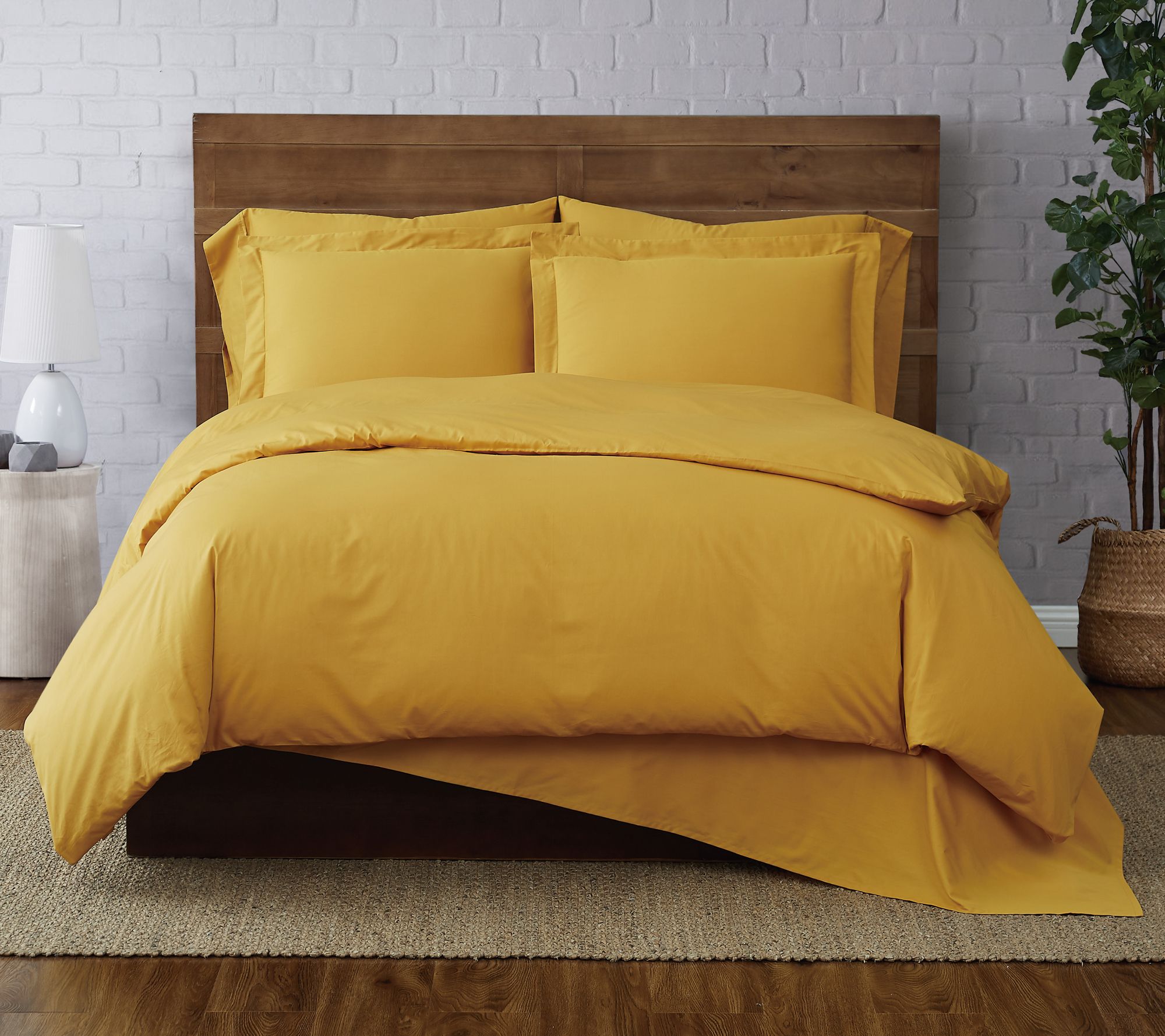 Brooklyn Loom Solid Cotton Percale Full/Queen Duvet Set