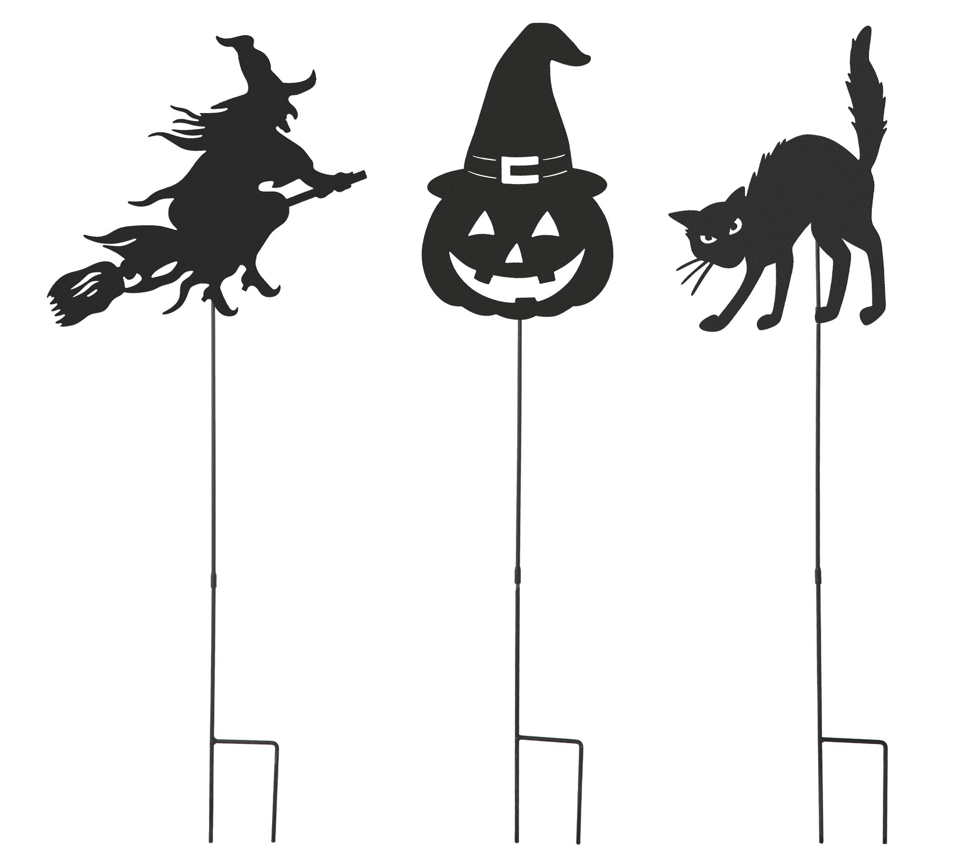 Glitzhome 36" Halloween Metal Silhouette Yard Stake S/3