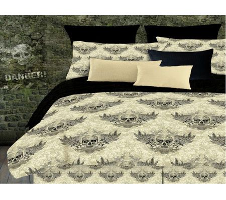 Veratex Winged Skull Full Comforter Set Page 1 Qvc Com