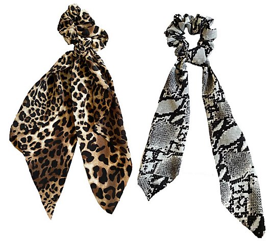 Headbands Of Hope Wild Animal Scrunchie Scarves, Set of 2