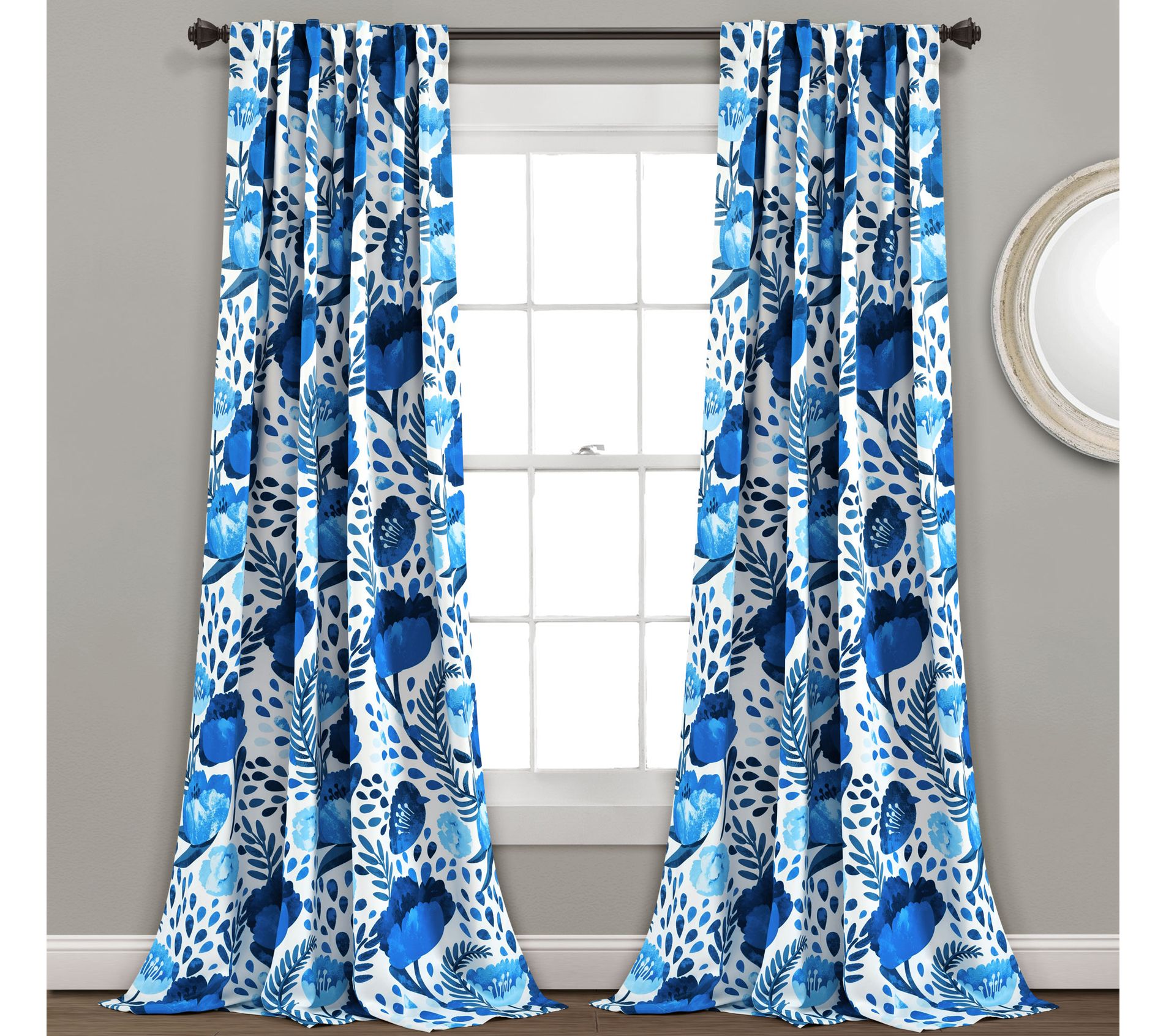 Poppy Garden 52"x84" Room Darkening Window Curtain Set