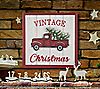 Glitzhome Wood Square Vintage Christmas Truck Hanging Decor, 1 of 2