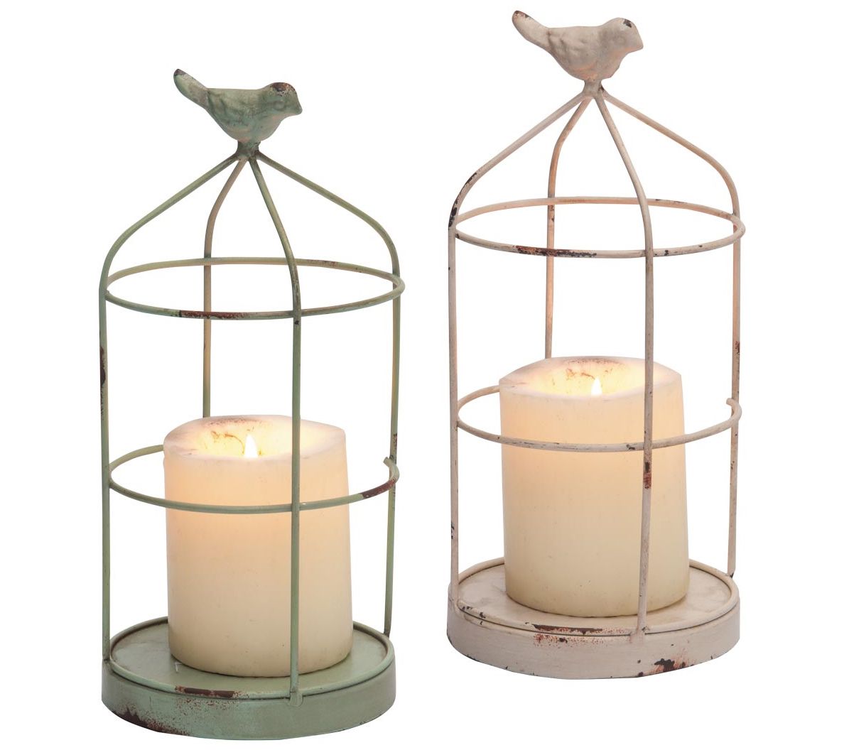 Foreside Home & Garden Candle Holders With Bird, Set Of 2