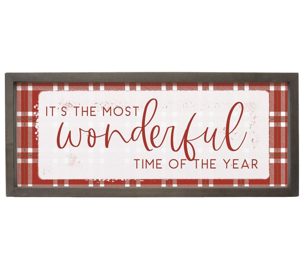 Sincere Surroundings 24" Most Wonderful Plaid F armhouse Frame