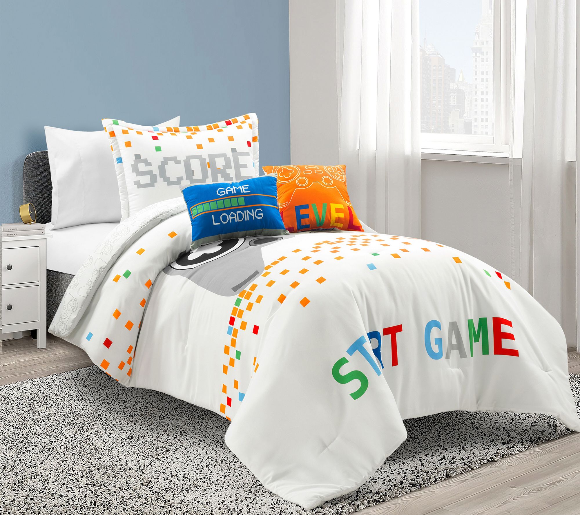Video Games Oversized Comforter 4-Piece Twin byLush Decor