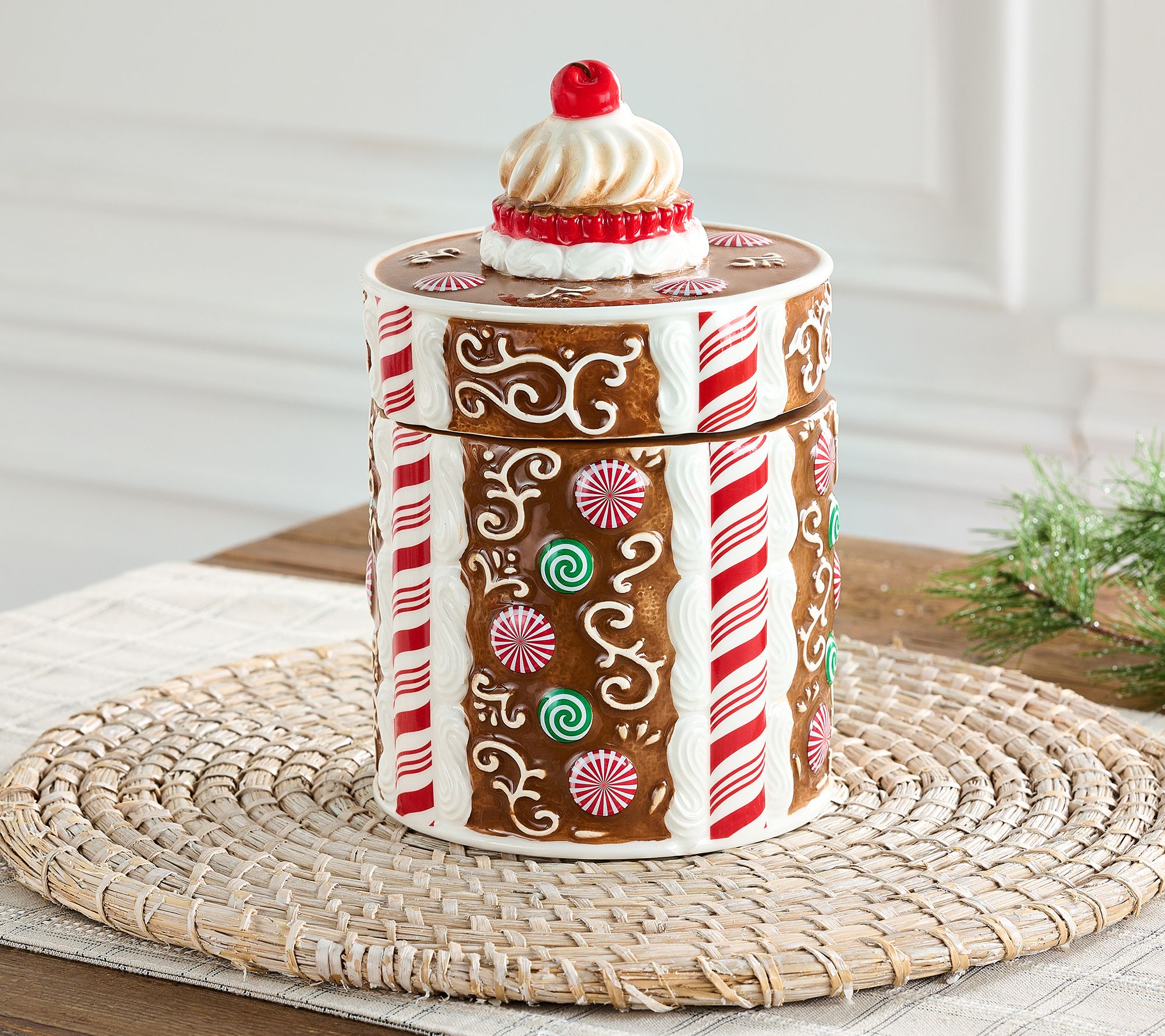 Christmas Cookie Jar, Holiday Cookie Jar, Gingerbread Cookie Jar, Fake  Frosting Candy Cane Jar, Christmas Candy Jar, Holiday Sweets Display 