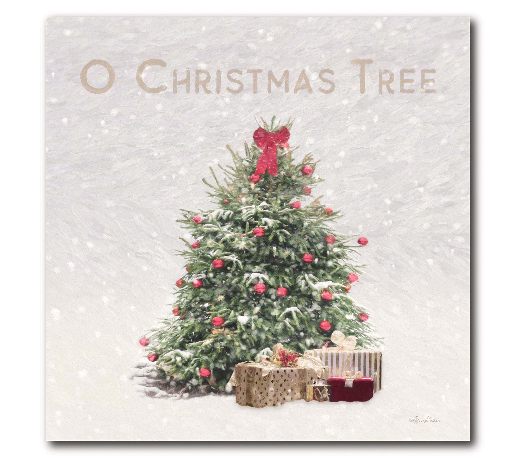 Courtside Market O' Christmas Tree 16x16 Canvas Wall Art - QVC.com