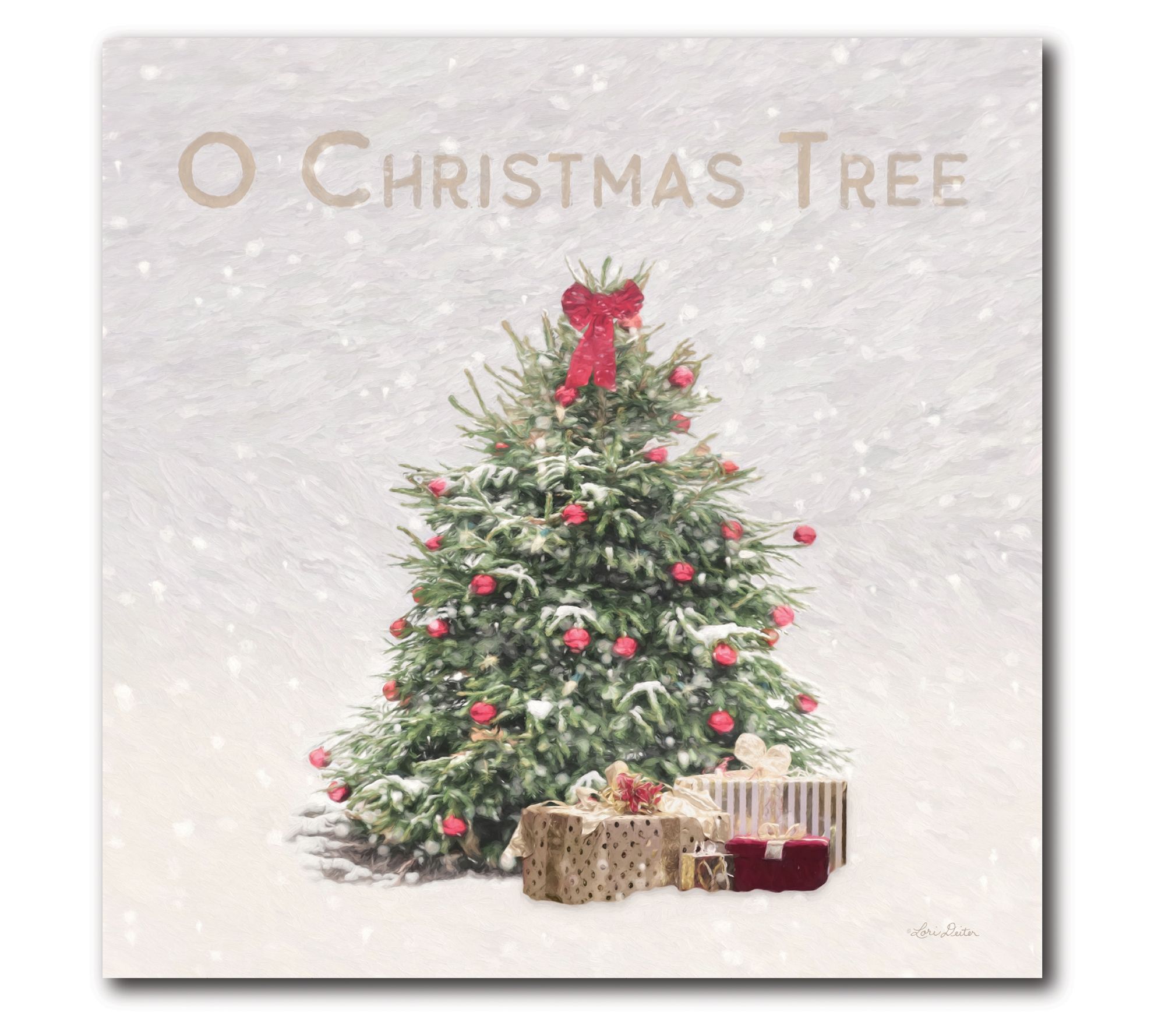 Courtside Market O' Christmas Tree 16x16 Canvas  Wall Art