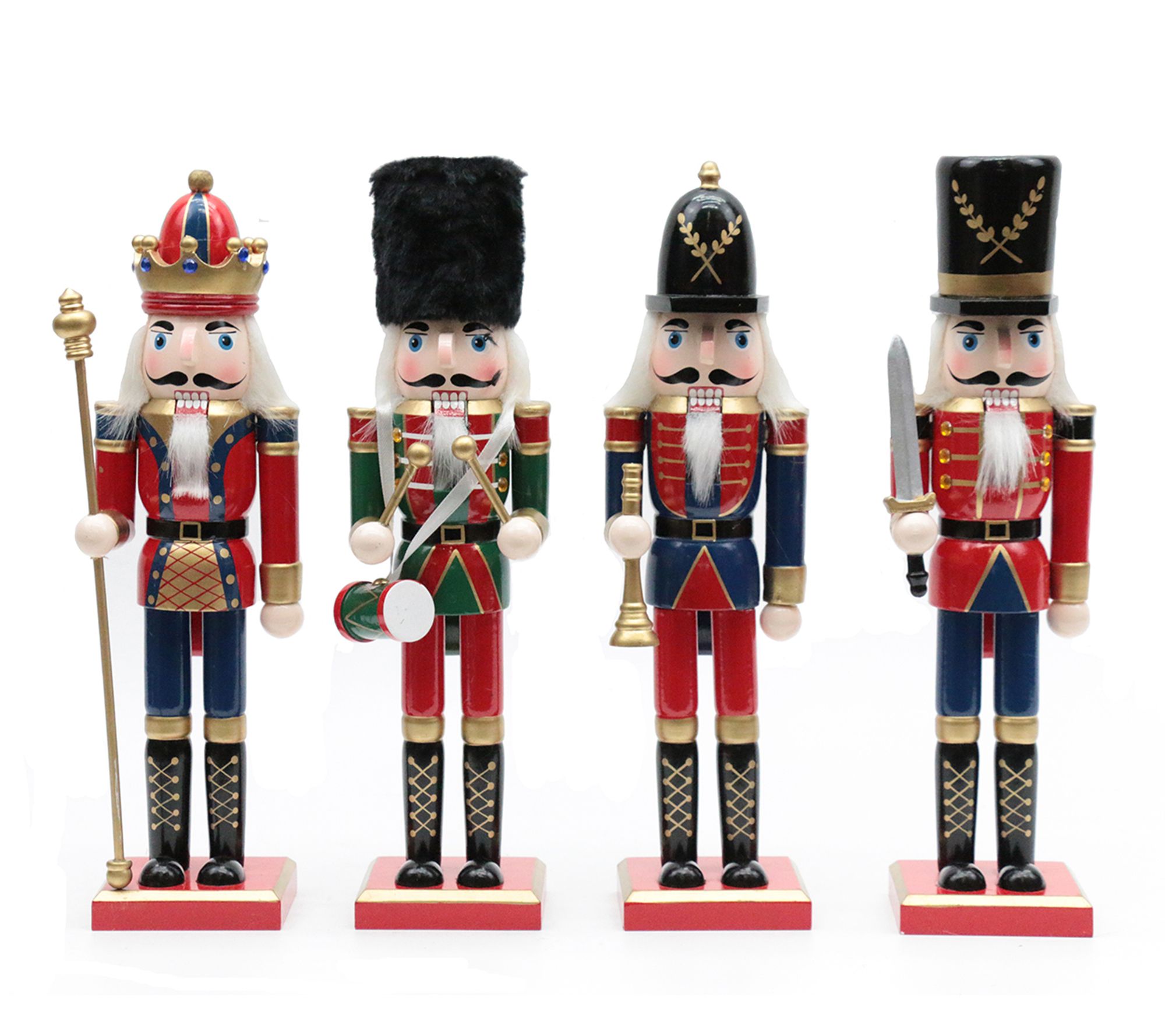 Santa's Workshop 12" King and Guard Nutcrackers, Set of 4