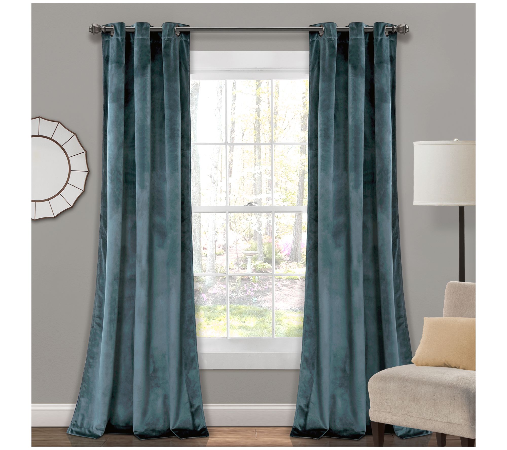 Prima Velvet Solid Light Filter 38X108 Set by Lush Decor