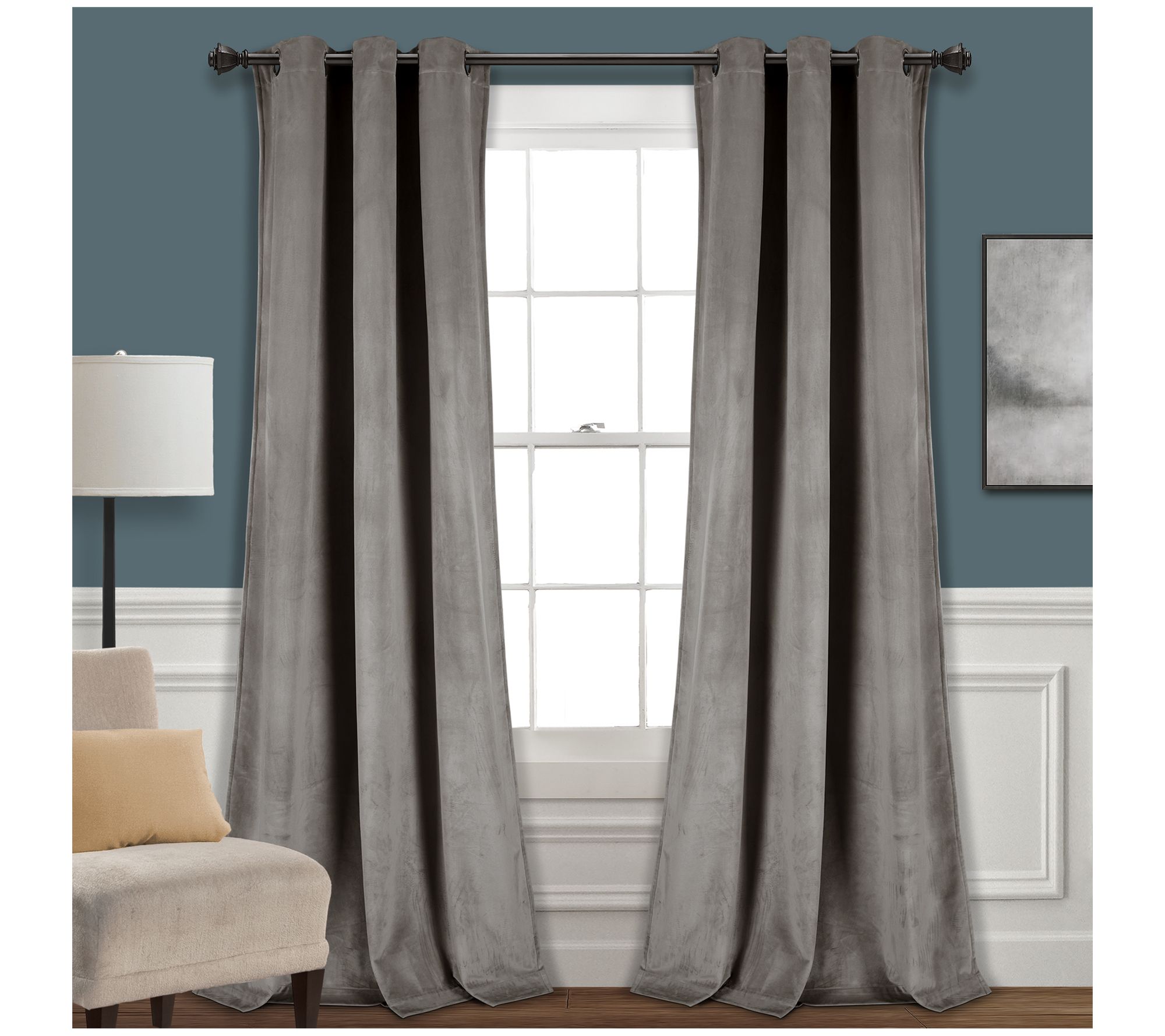 Prima Velvet Solid Light Filter 38X108 Set by Lush Decor