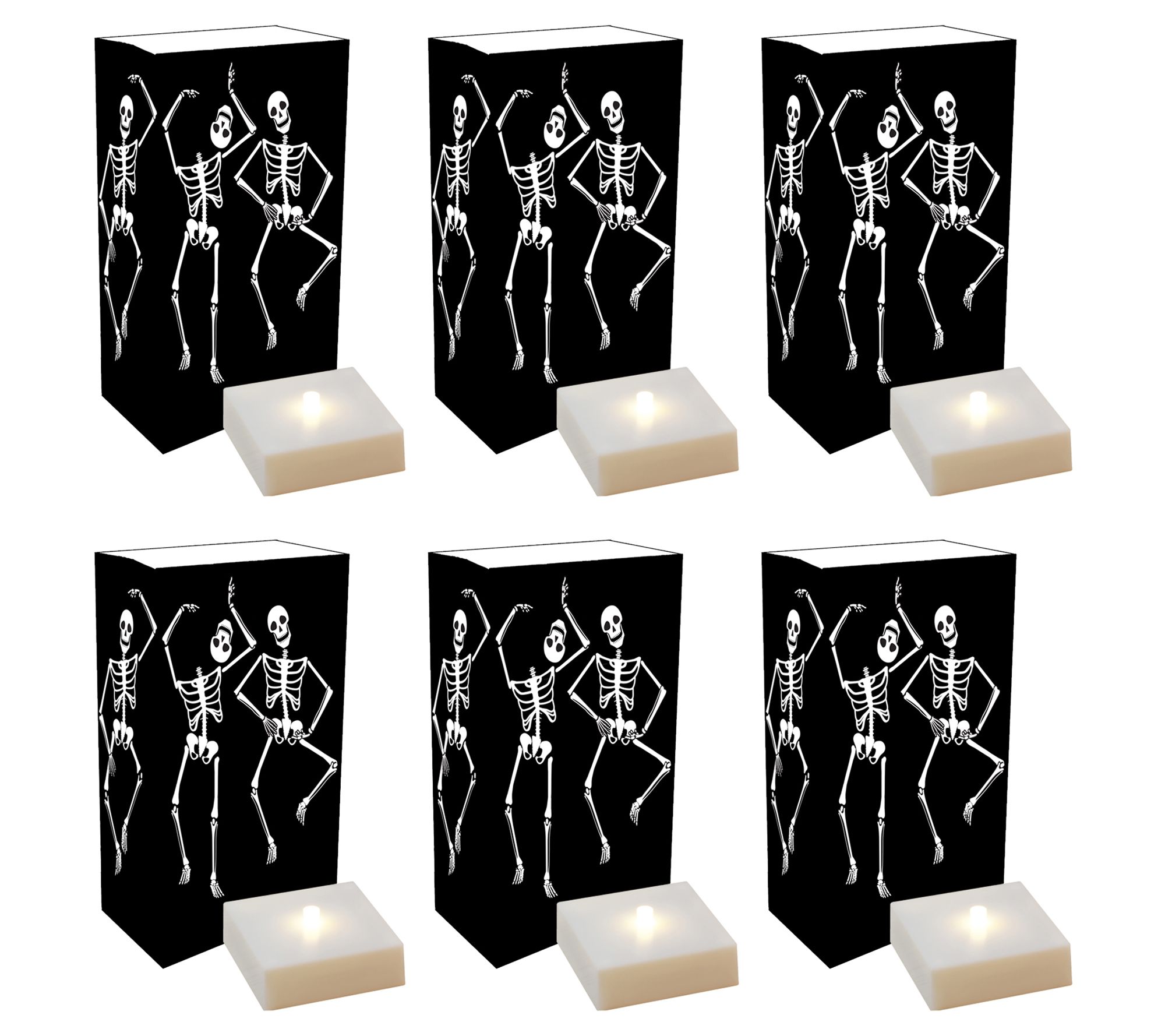 LumaBase B/O LED Luminaria Kit- Graveyard Dance , Set of 6