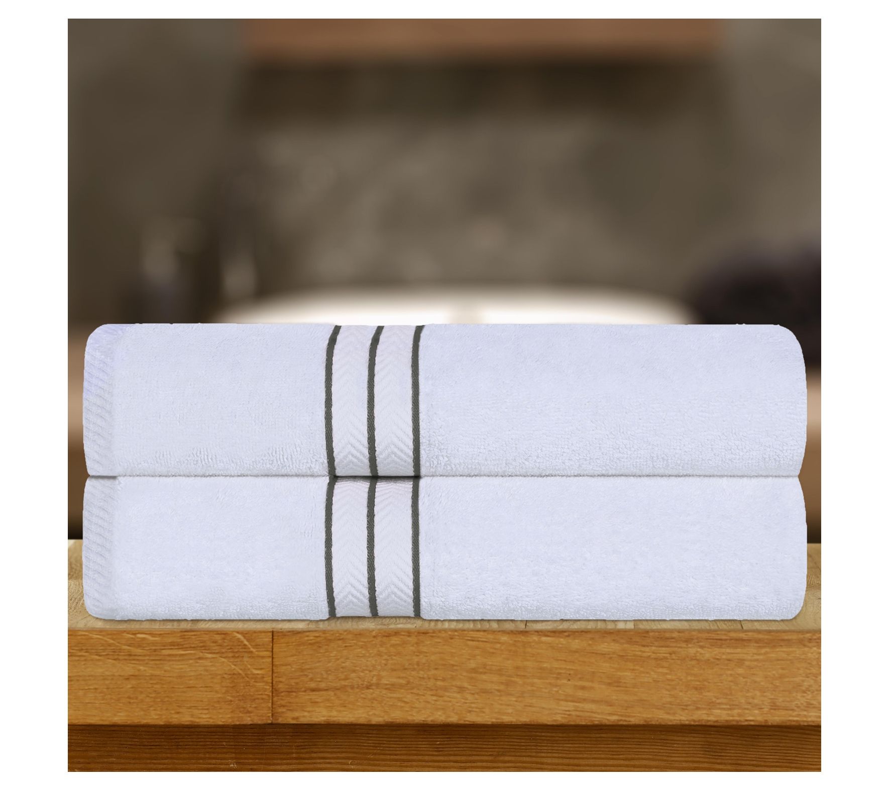 Superior Turkish Cotton Ultra-Plush Solid 2-Pie ce Bath Sheets
