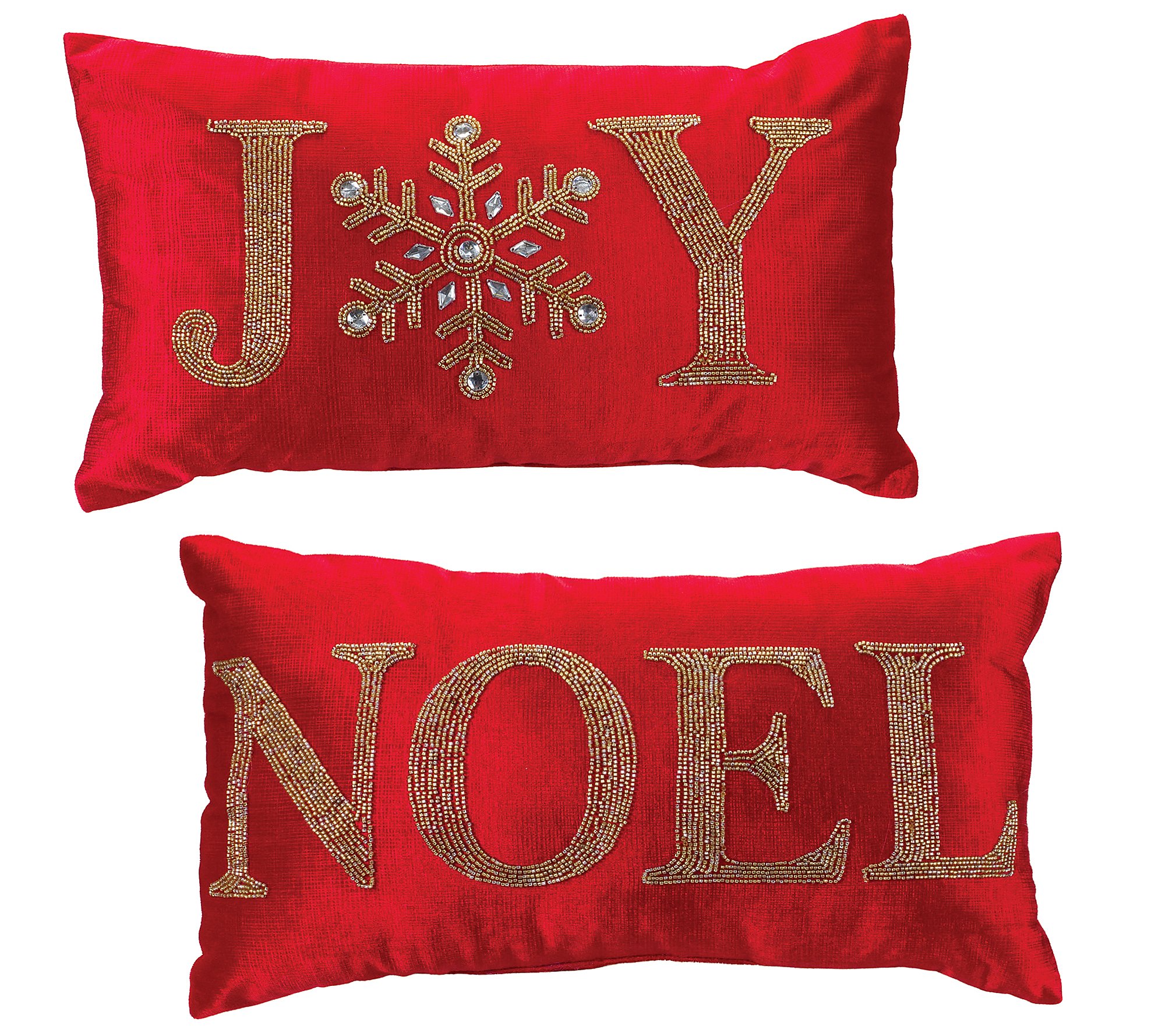 Melrose Joy and Noel Pillow (Set of 2) 19"L x 1 2"H Polyester