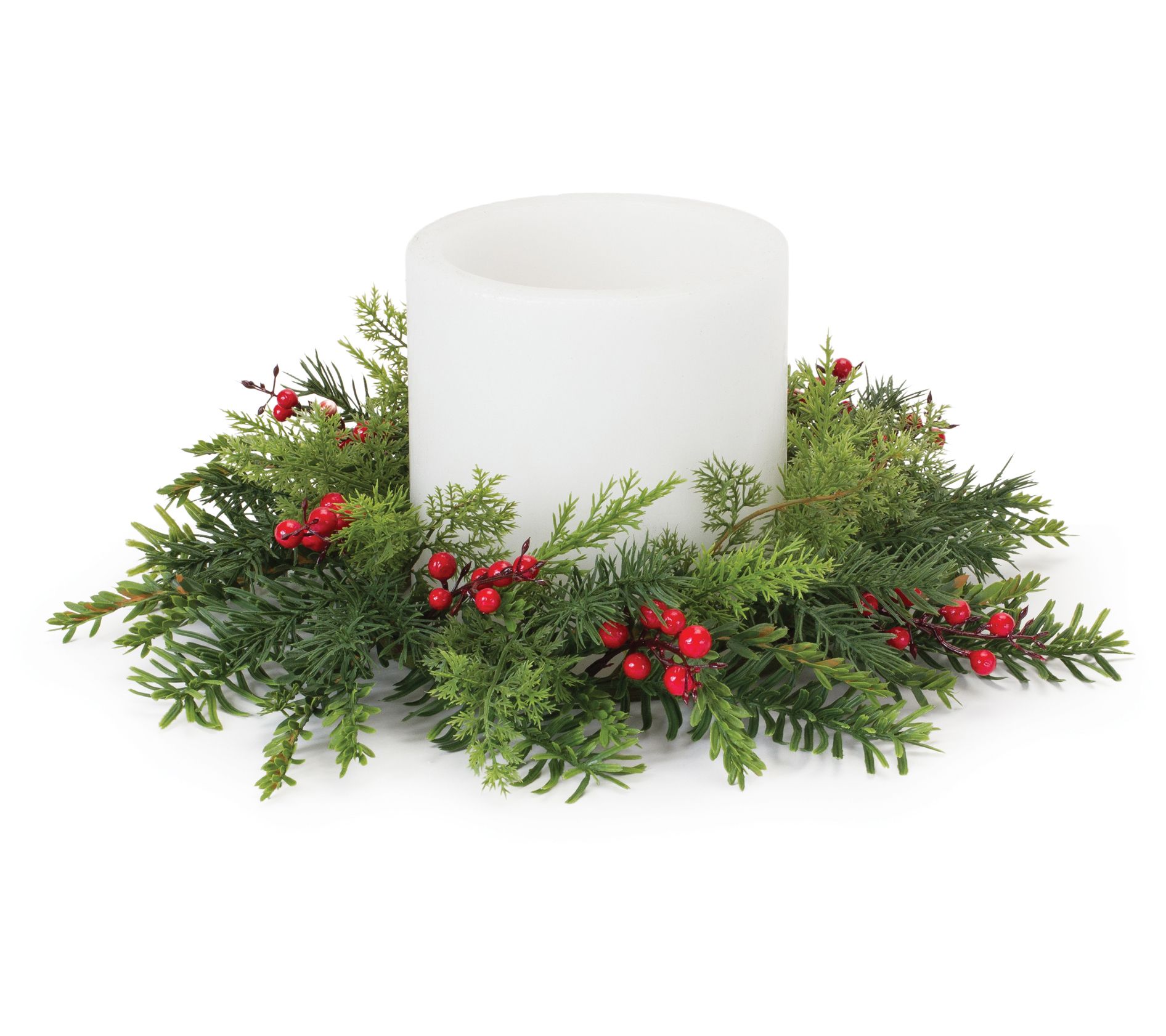 Melrose Mixed Pine Berry Candle Ring 15