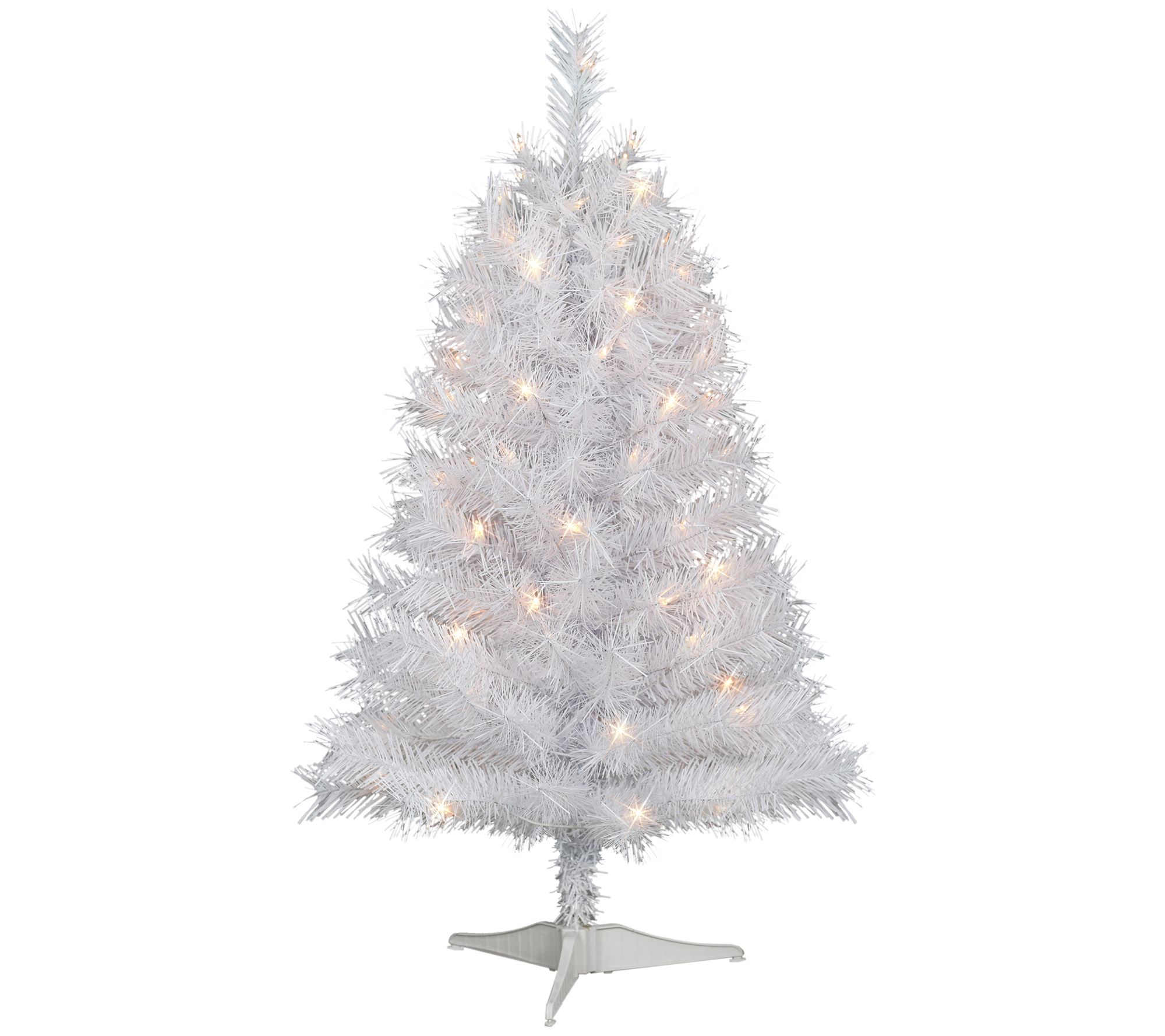 Puleo 3' Pre-Lit White Snow Ridge Artificial Fir Tree