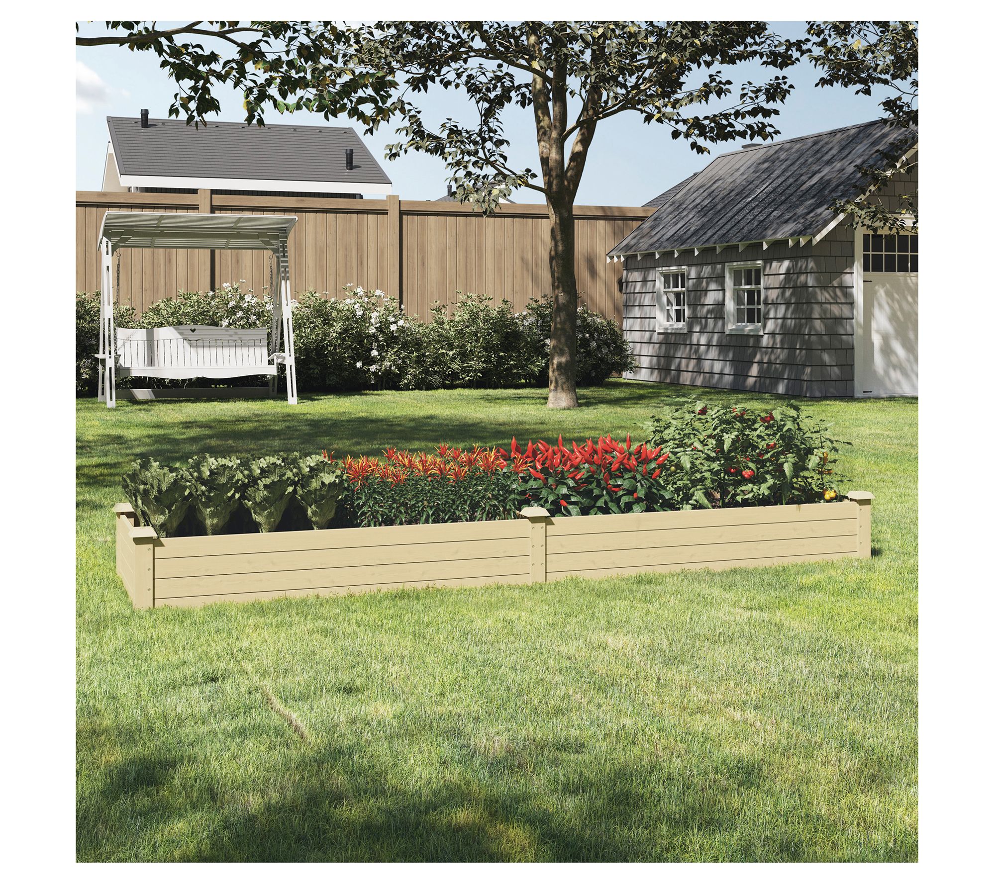 Home-Complete Raised Garden Bed - 8ftx2ft WoodPlanter Box