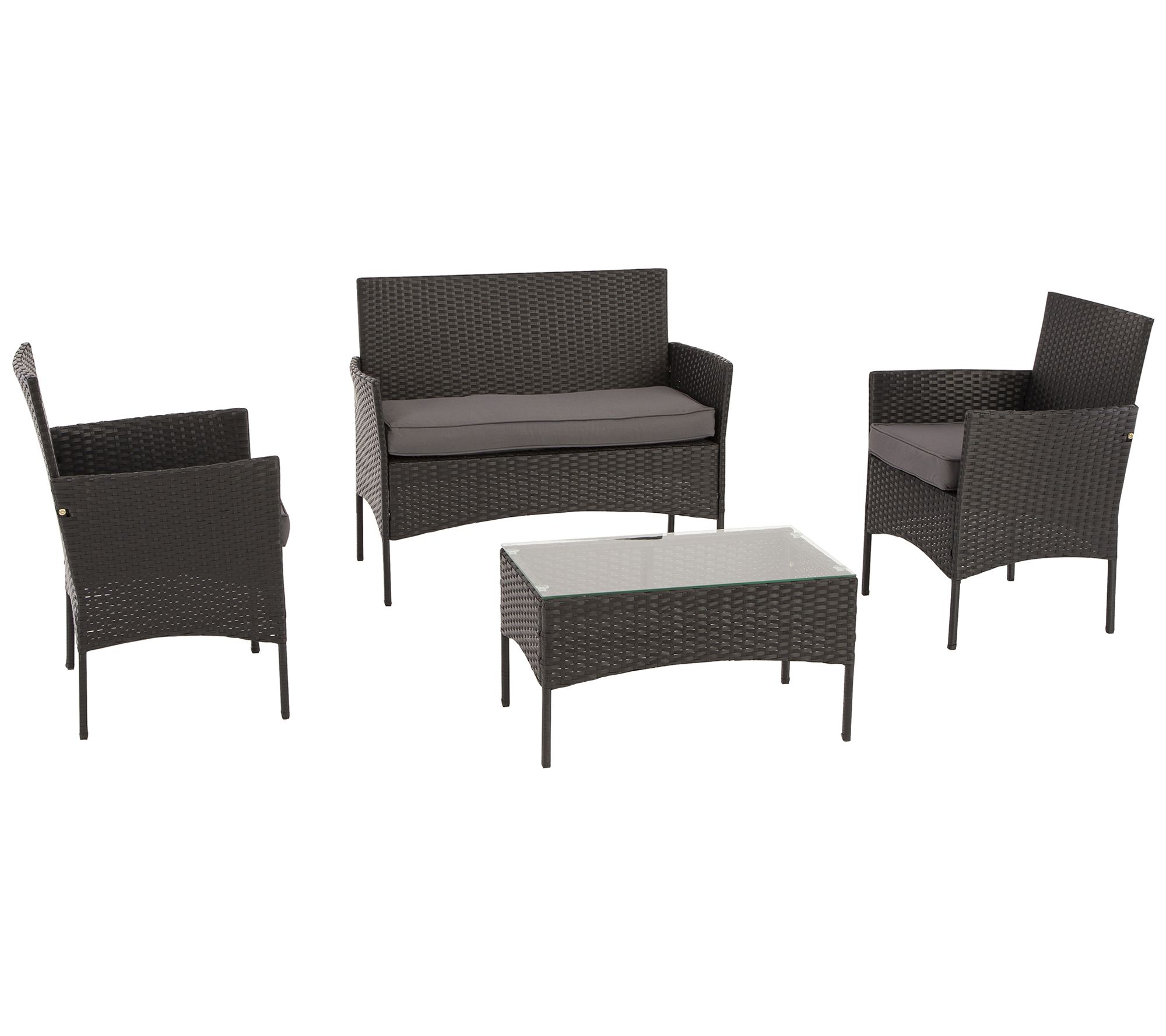 Lavish Home 4-Piece Patio Outdoor Rattan Furniture