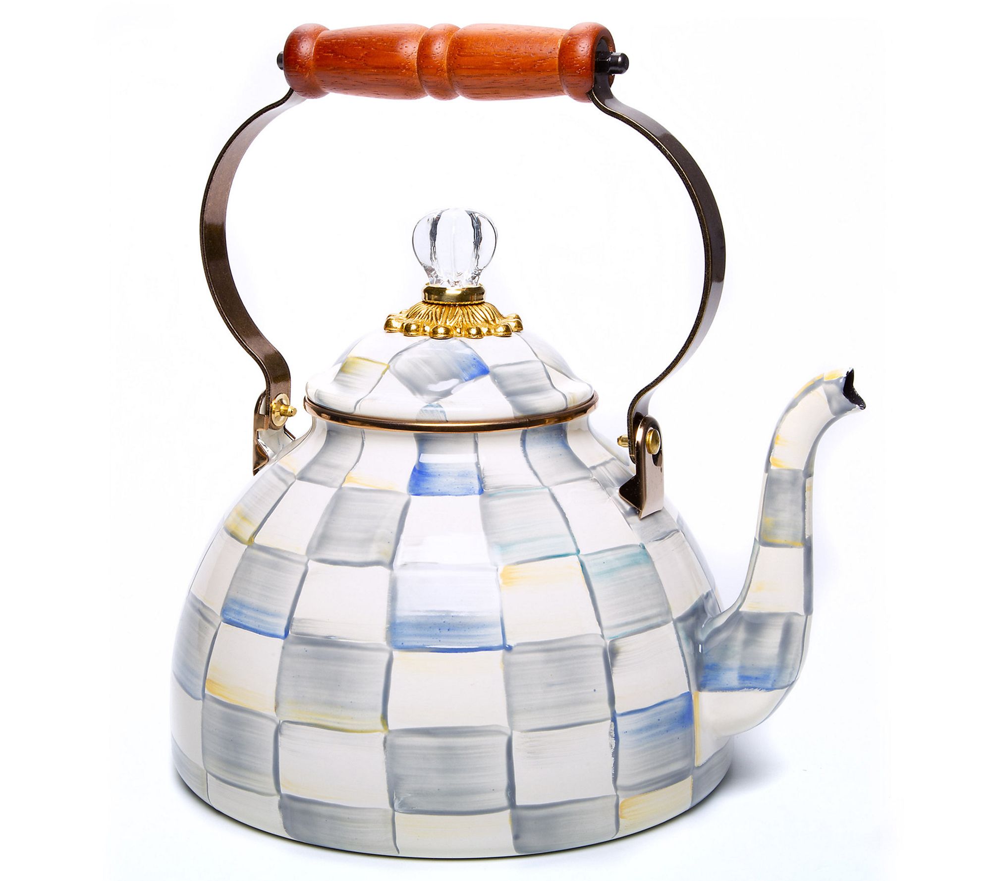 "As Is" Mackenzie- Childs 3-Quart Enamel Tea Kettle