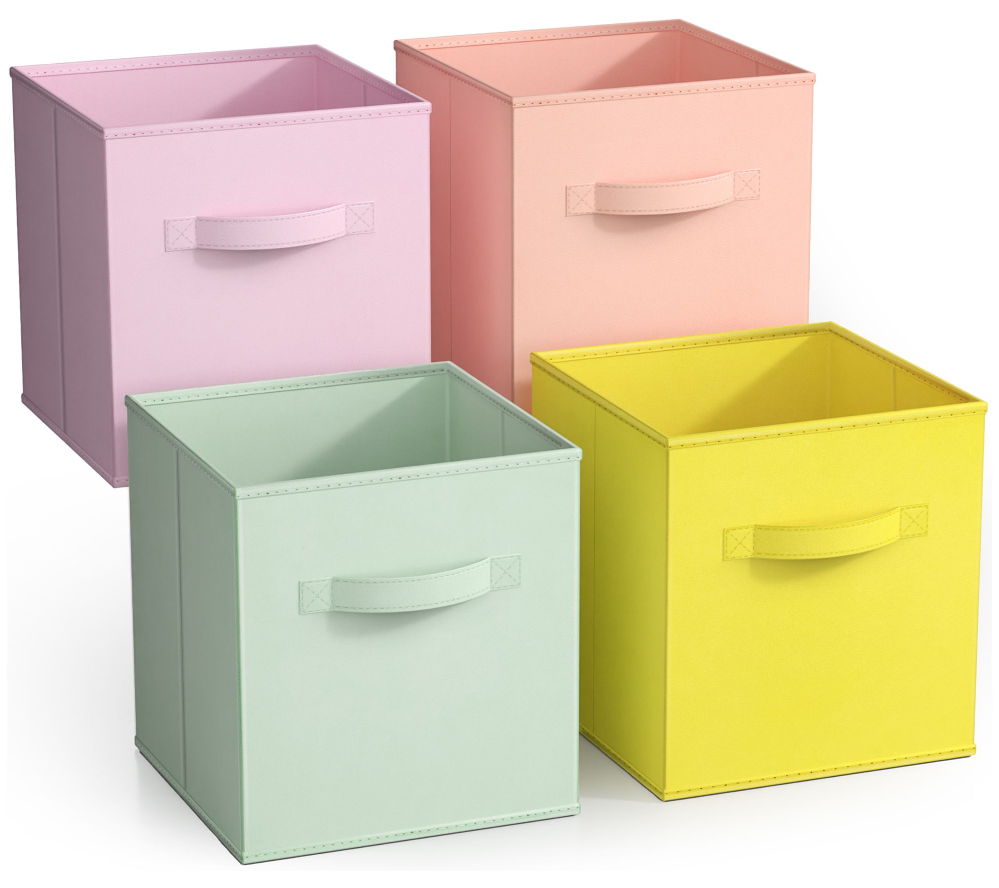 Sorbus 4 Pack 11" Cool Pastel Foldable Fabric Storage Cubes