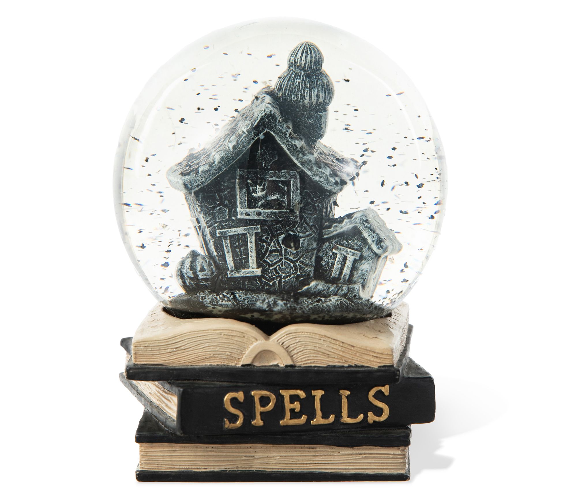 Glitzhome Halloween Polyresin Haunted House Water Globe