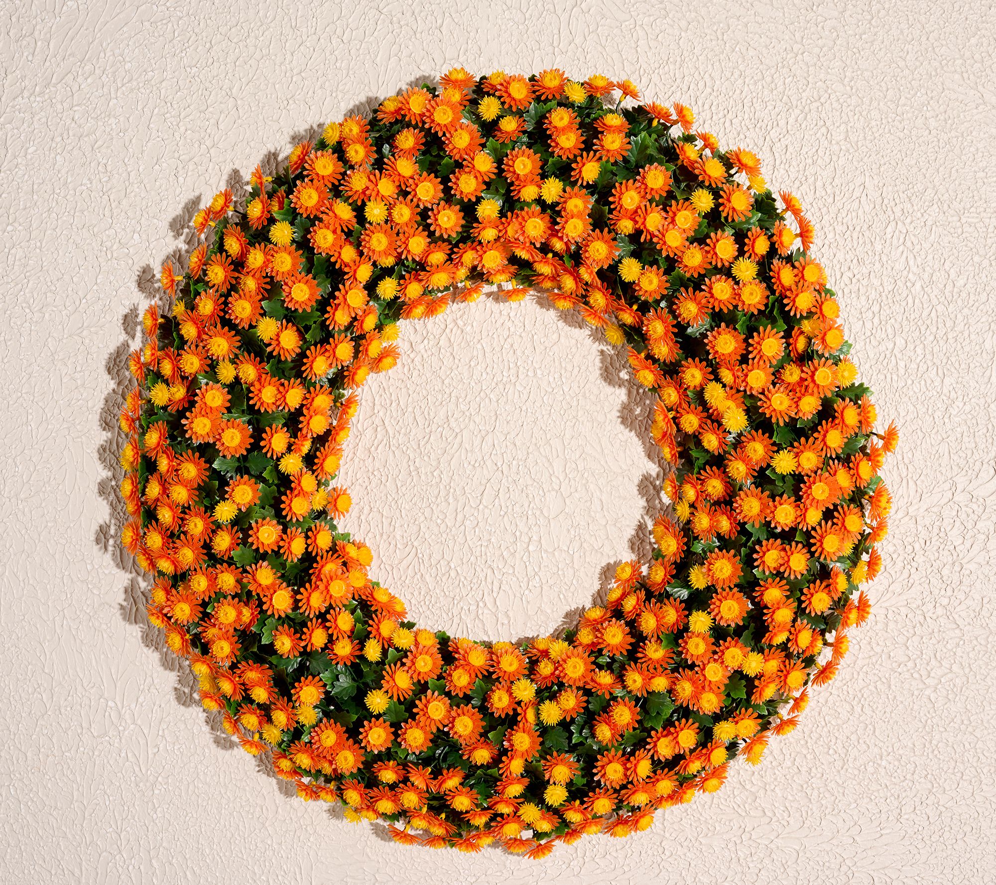 "As Is" Wicker Park Harvest Faux Mum Wreath