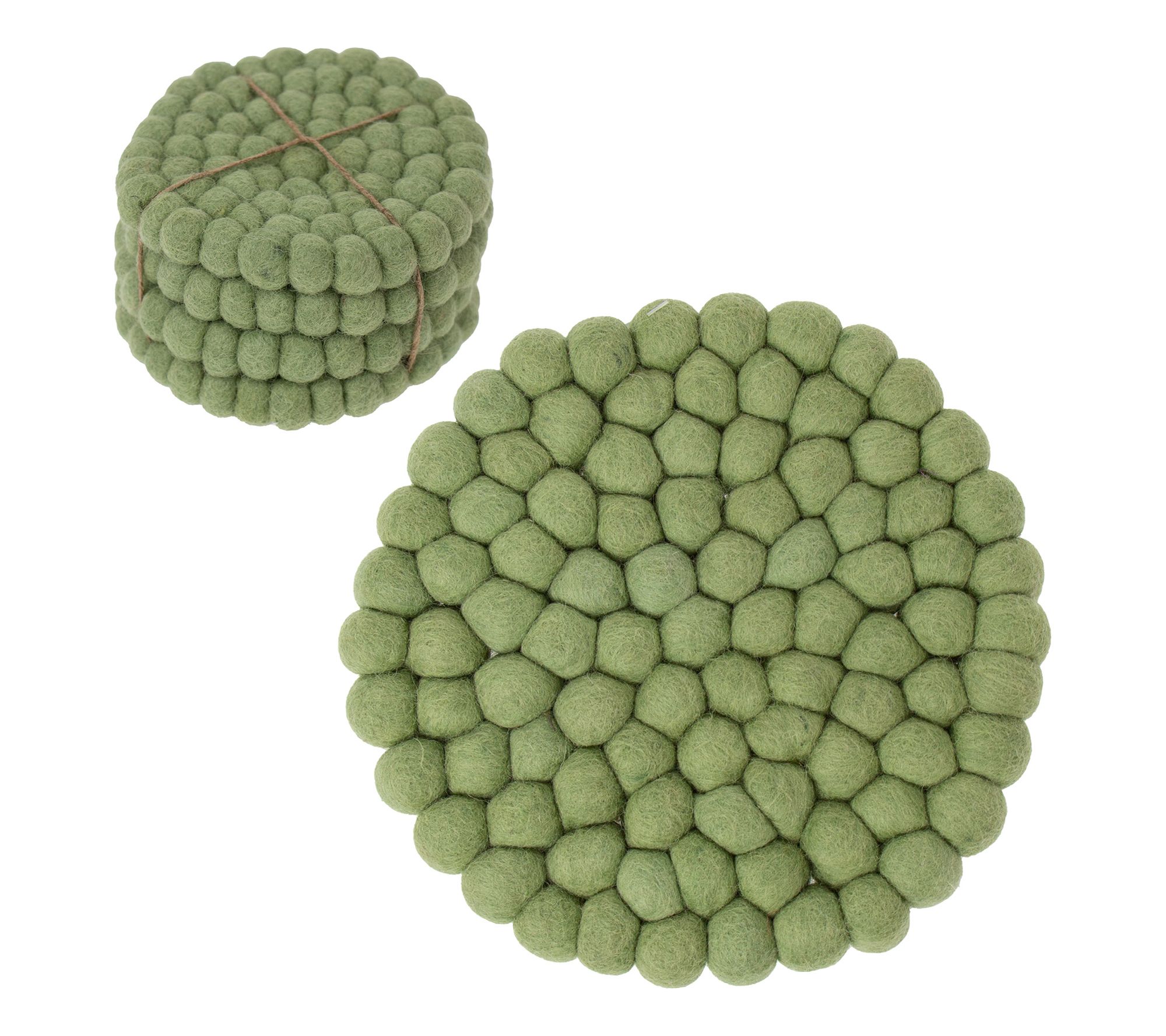 Global Crafts Handcrafted Felt Coaster Set & Trivet