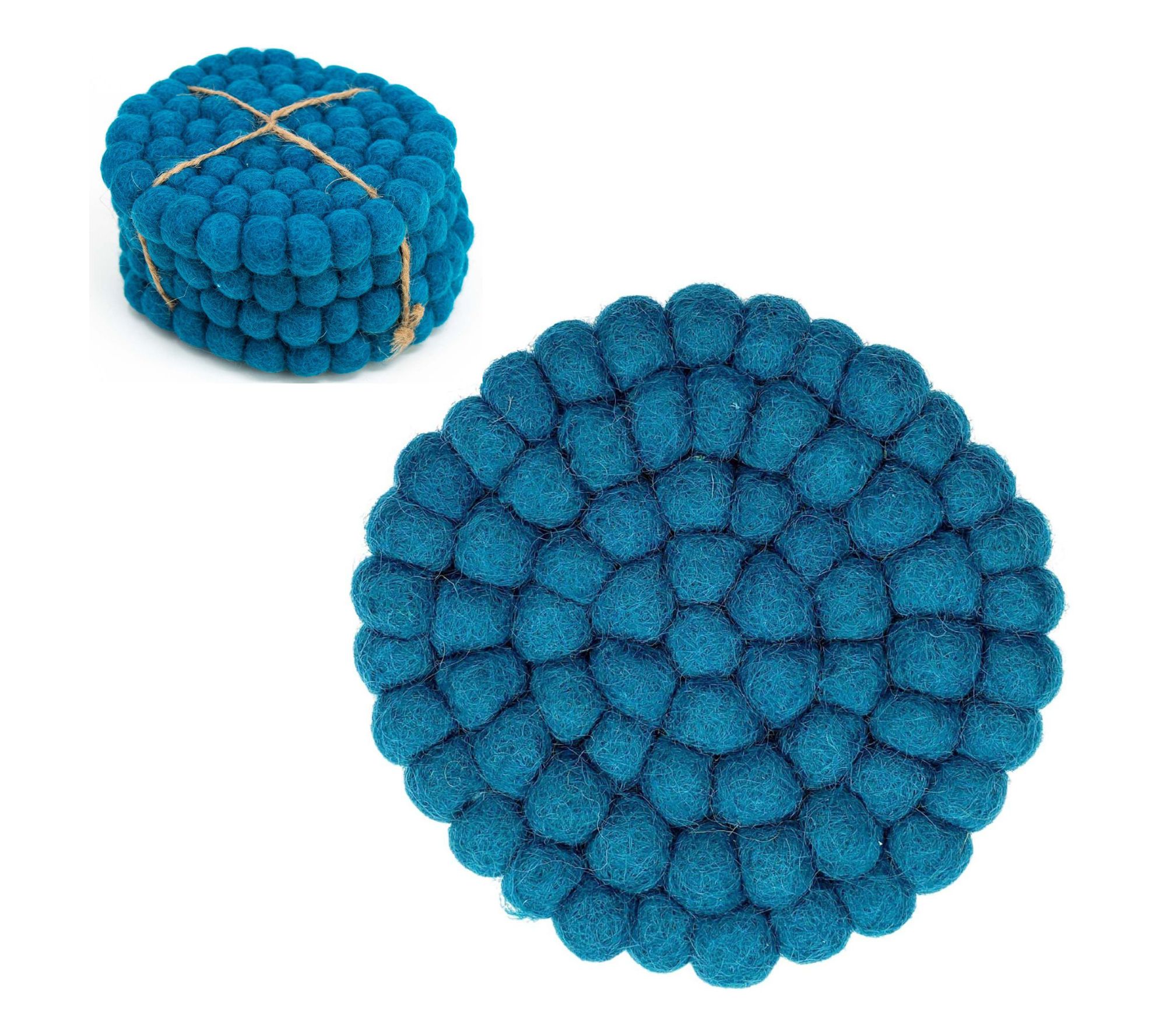 Global Crafts Handcrafted Felt Coaster Set & Trivet